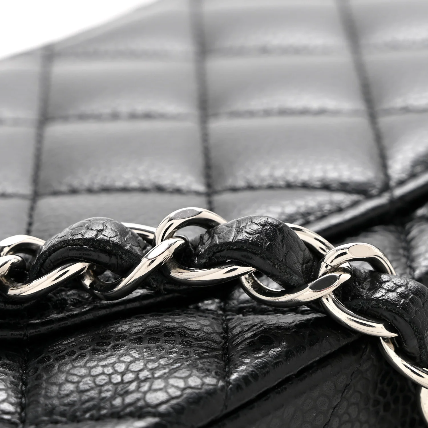 Caviar Quilted Small Double Flap Black