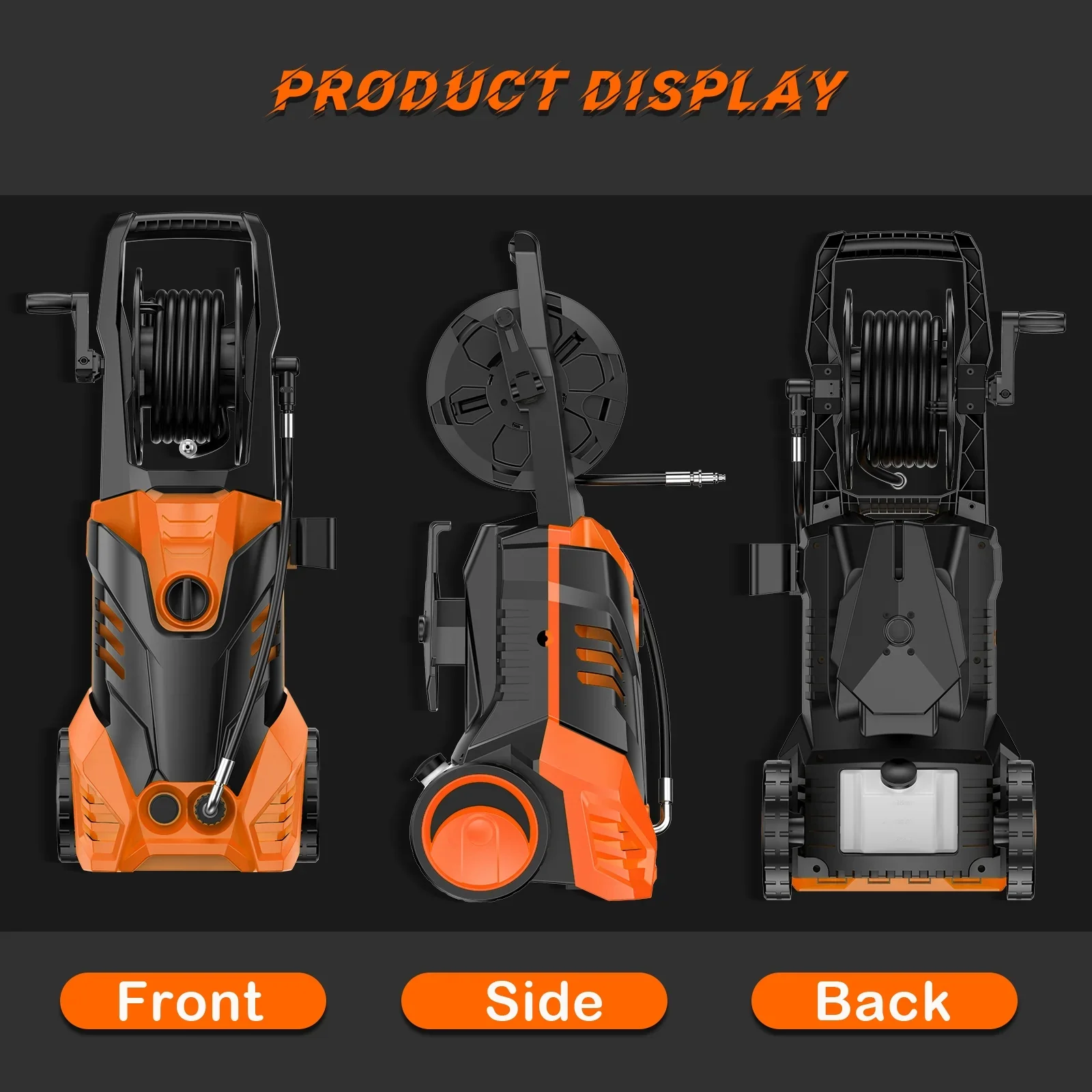 Fenbeli 4500PSI Electric Pressure Washer  Adjustable Pressure And 3.2 GPM for Home  Garden