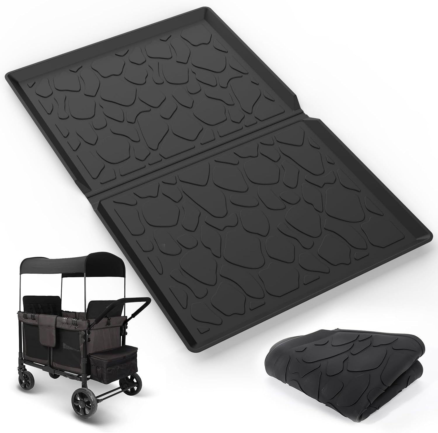 Vodolo Silicone Mat for Wonderfold Wagon W4, Luxury Accessories for Wonderfold Stroller to Protect Wagon from Sand, Dirt, and Water, Easy to Clean