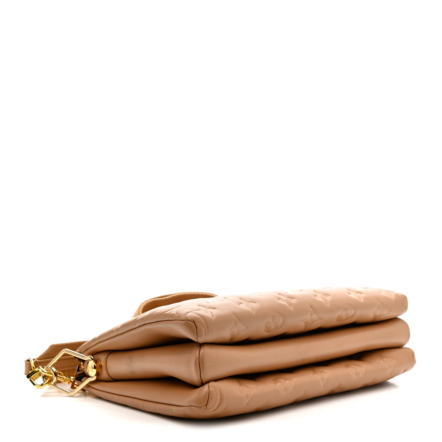 Lambskin Embossed Monogram Coussin PM Camel