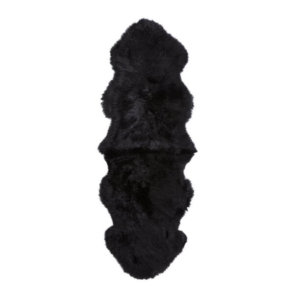 Saueskinn new zealand lang ull 160 cm black