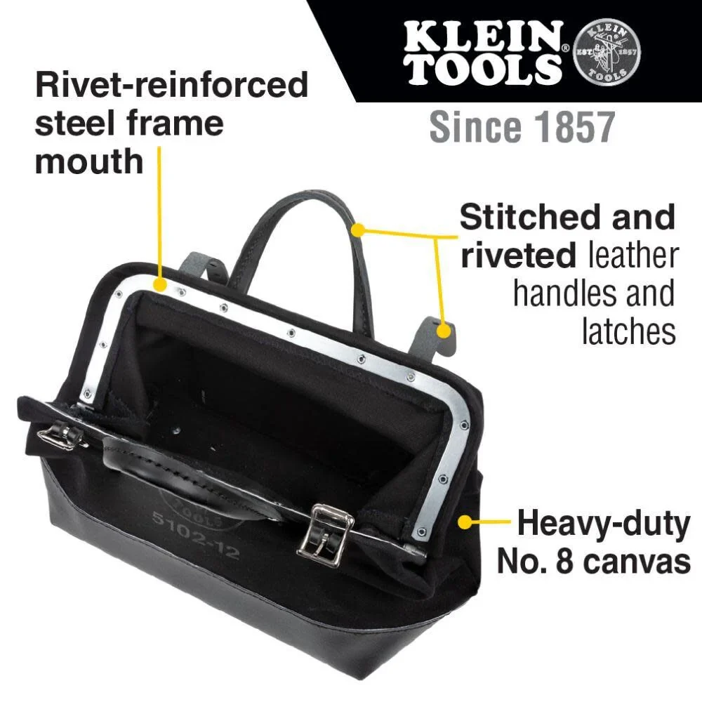 Klein Tools 12In Canvas Tool Bag Black
