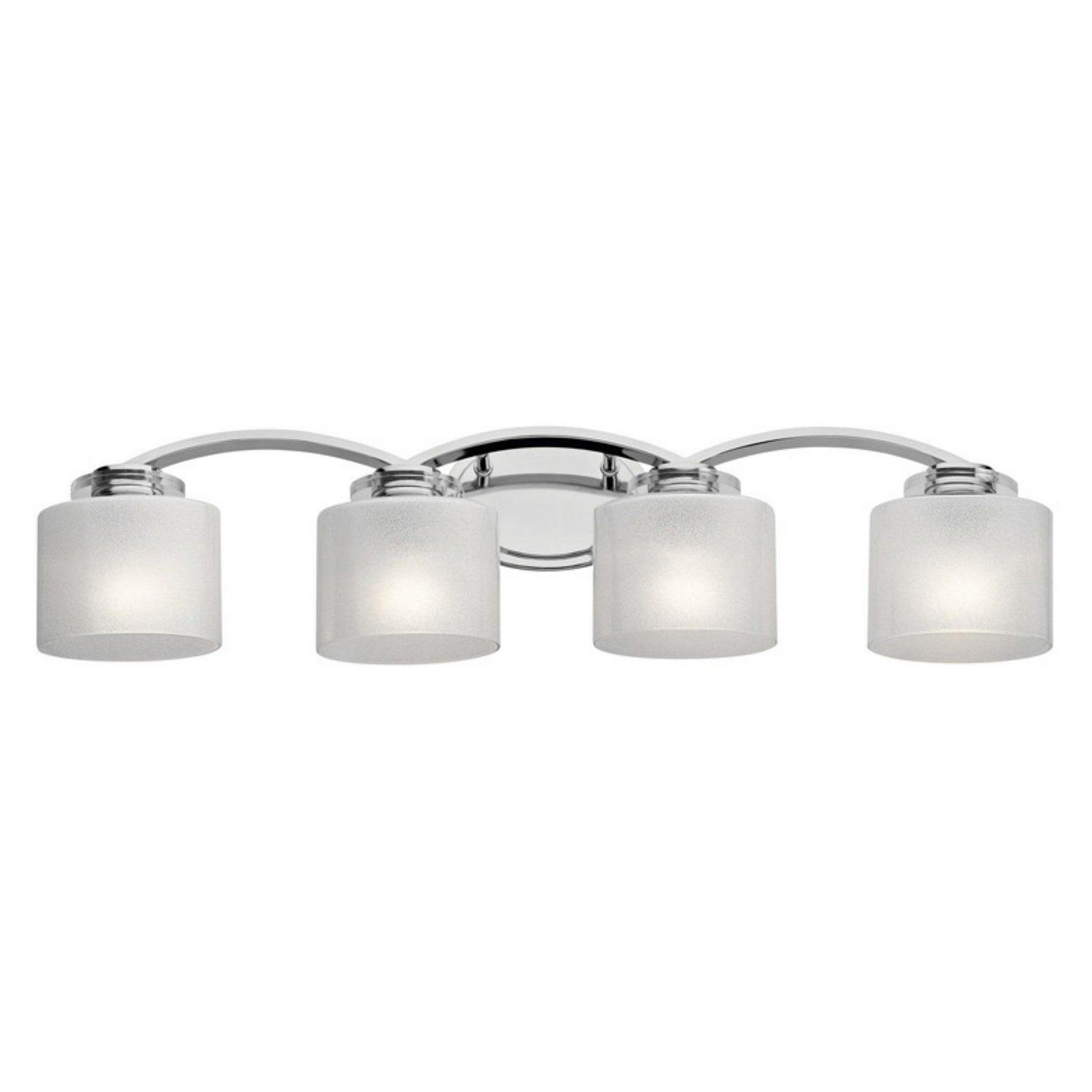 4 Light Bath Vanity Approved For Damp Locations With Soft Contemporary Inspirations 32.75 Inches Wide 45864Ch
