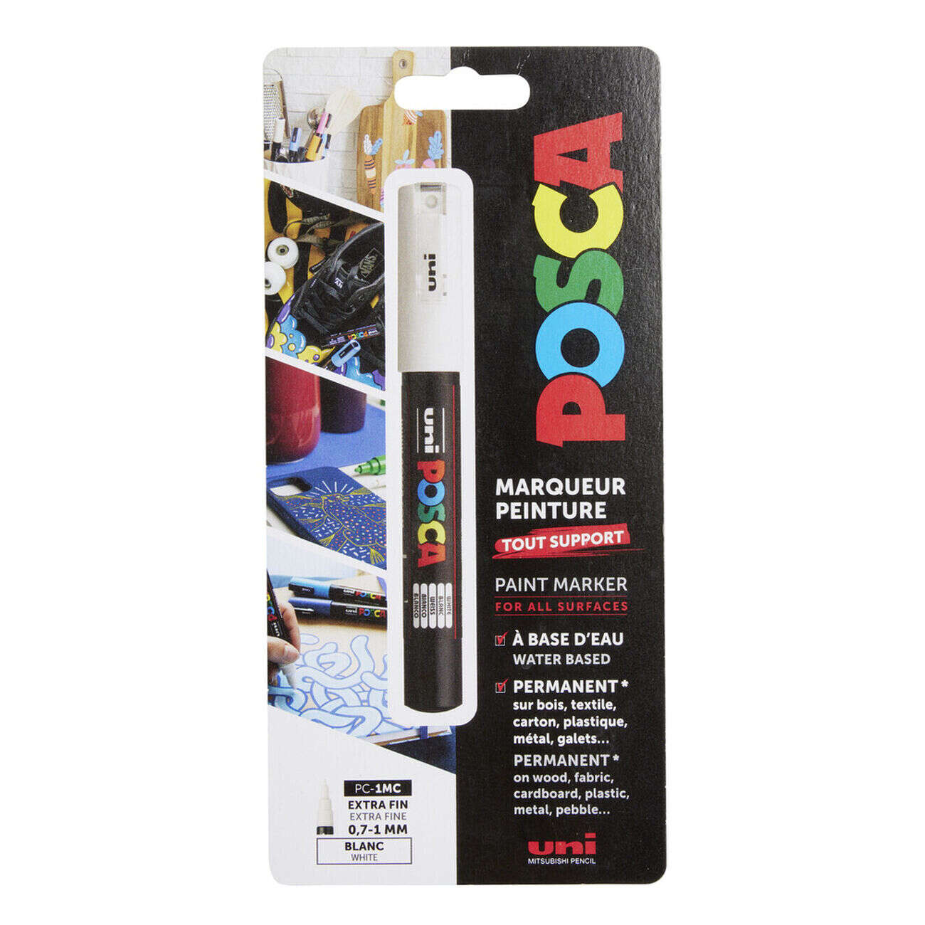 Marqueur créatif Posca pointe extra fine blanche