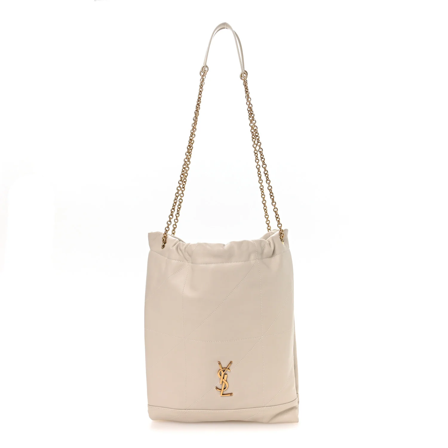 Lambskin Matelasse Monogram Medium Jamie 4.3 Pochon Blanc Vintage