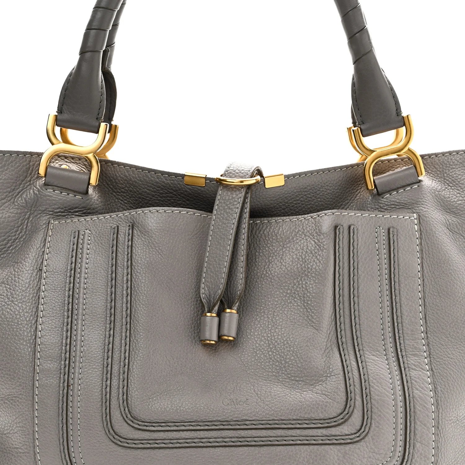 Calfskin Large New Marcie Tote Cashmere Grey