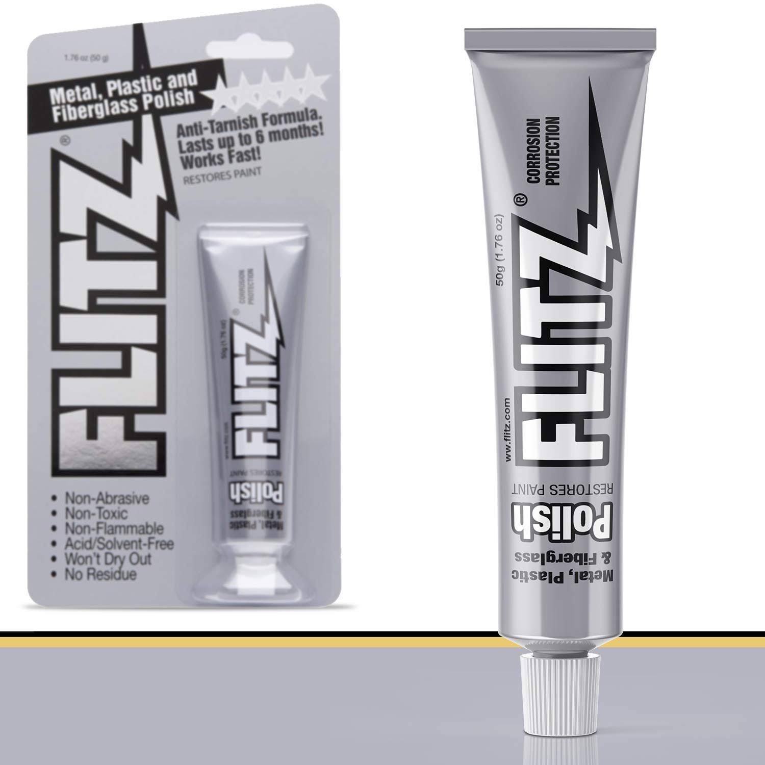 Flitz Multi-Purpose Polish and Cleaner Paste for Metal, Plastic, Fiberglass, Aluminum, Jewelry, Sterling Silver: Great for Headlight Restoration +