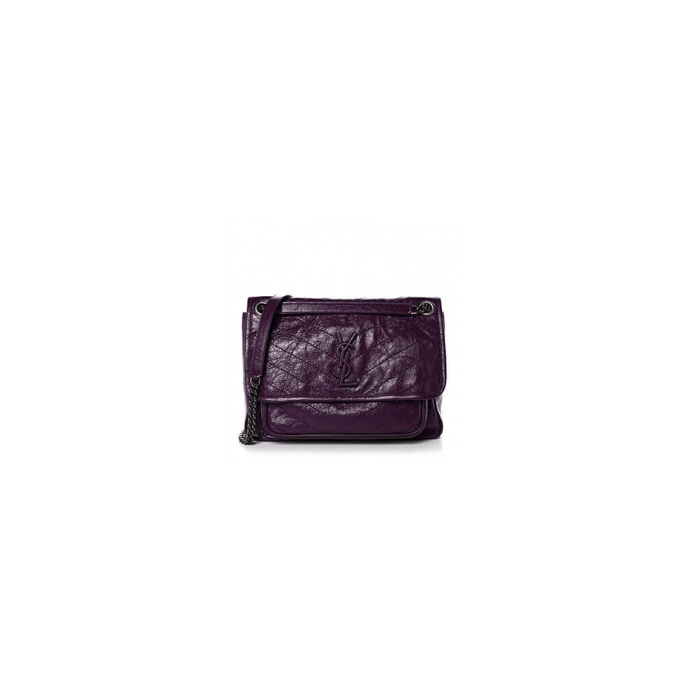 YSL NIKI MEDIUM IN CRINKLED VINTAGE LEATHER(HIGH-END GRADE)