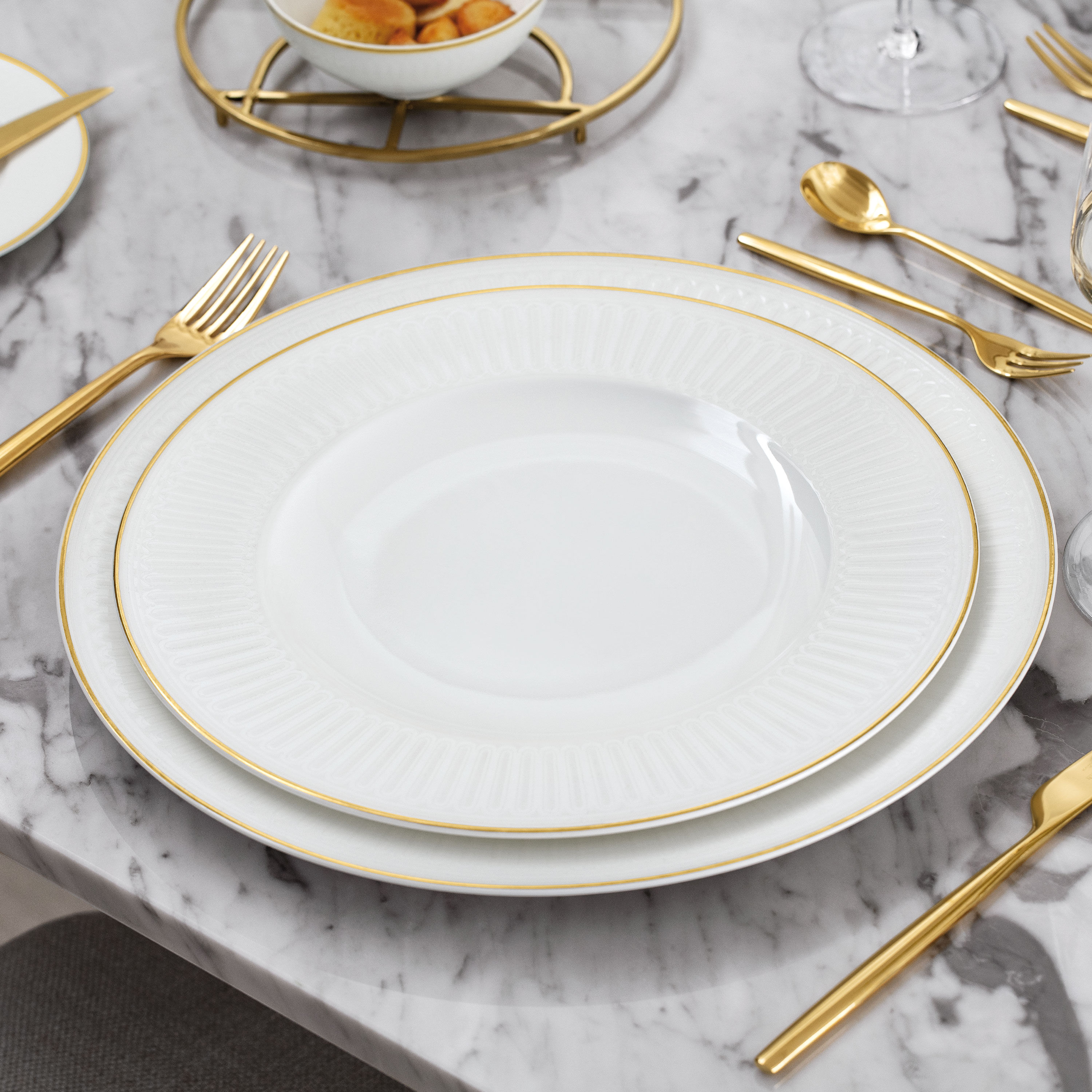 Chateau Septfontaines Serving tray - White, 13.3'', Premium Bone Porcelain