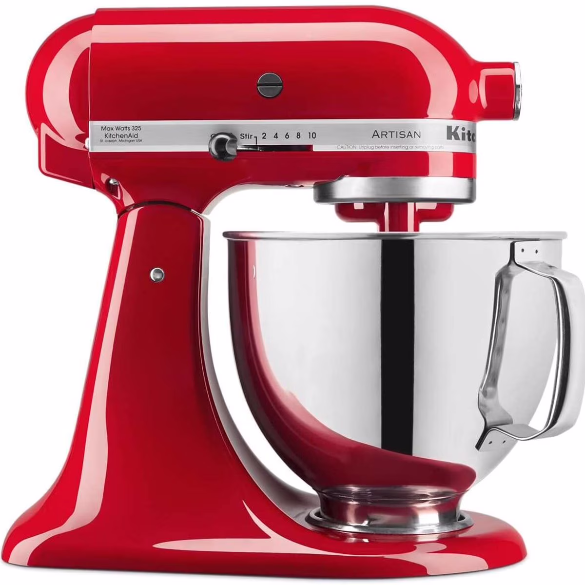 Artisan Series Tilt Head 5 qt Stand Mixer, Passion Red with Flat Beater, Dough Hook, Whip(Passion Red)
