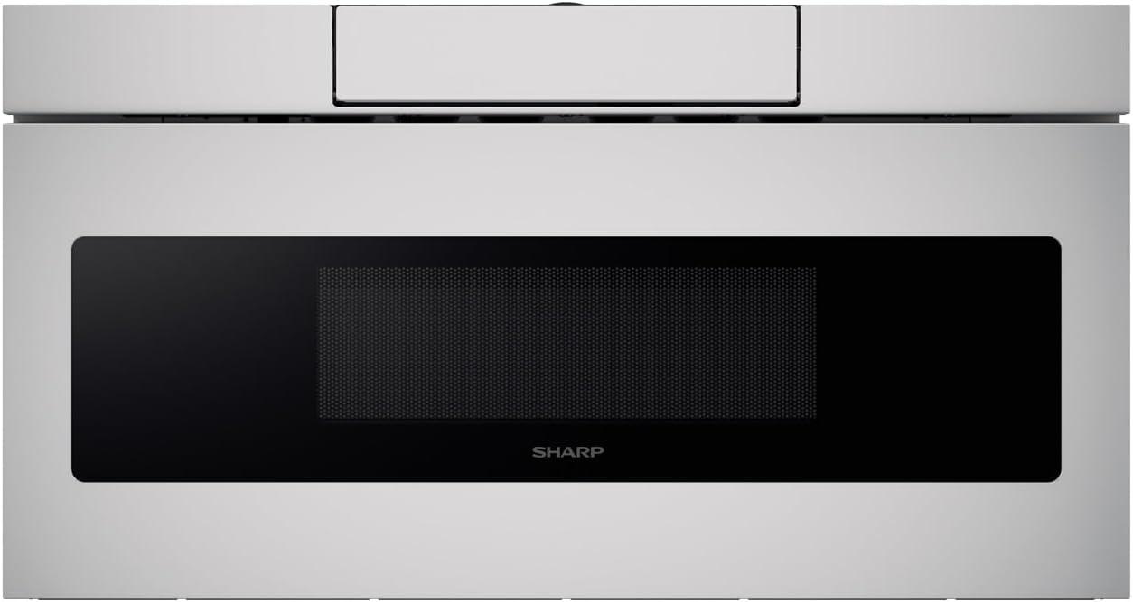 SHARP SMD2470AH Microwave Drawer Oven, 24-inch, 1.2 Cubic Feet, 950 Watt, Concealed Control Panel with Digital LCD Display, Black Stainless Steel