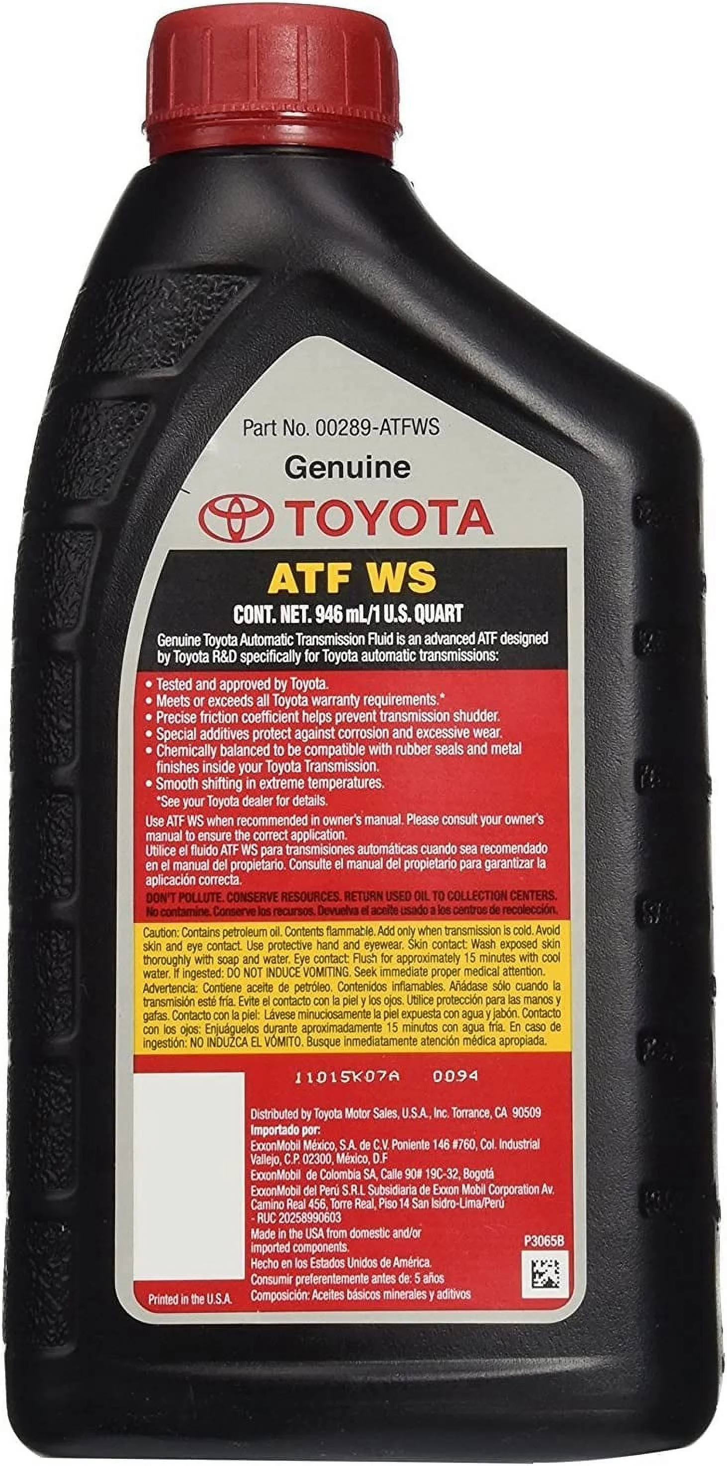 Toyota 00289 - ATFWS Automatic Transmission Fluid, 192 Ounces, 6 Pack