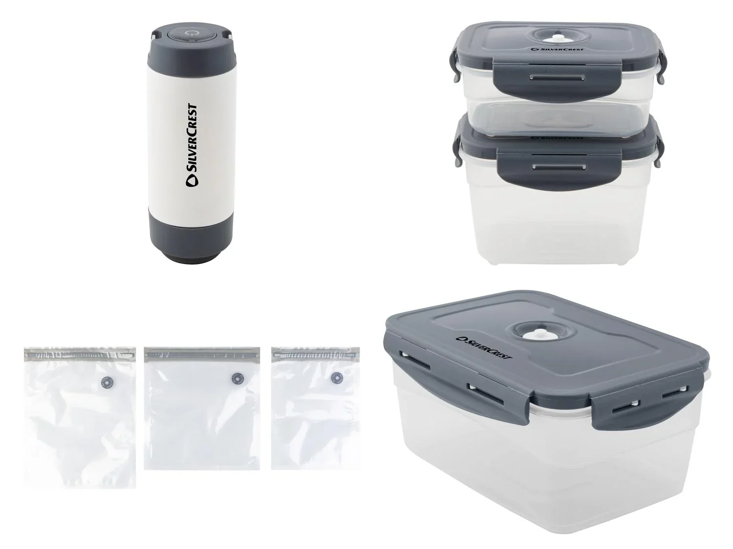 SILVERCREST Rcipient de mise sous vide ou Sachets de mise sous vide ou Appareil de mise sous vide manuel