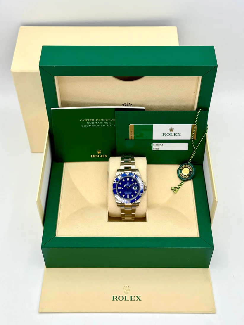 [Super Clone]Rolex Submariner Date Smurf 18ct  41mm White Gold / Blue R116619LB
