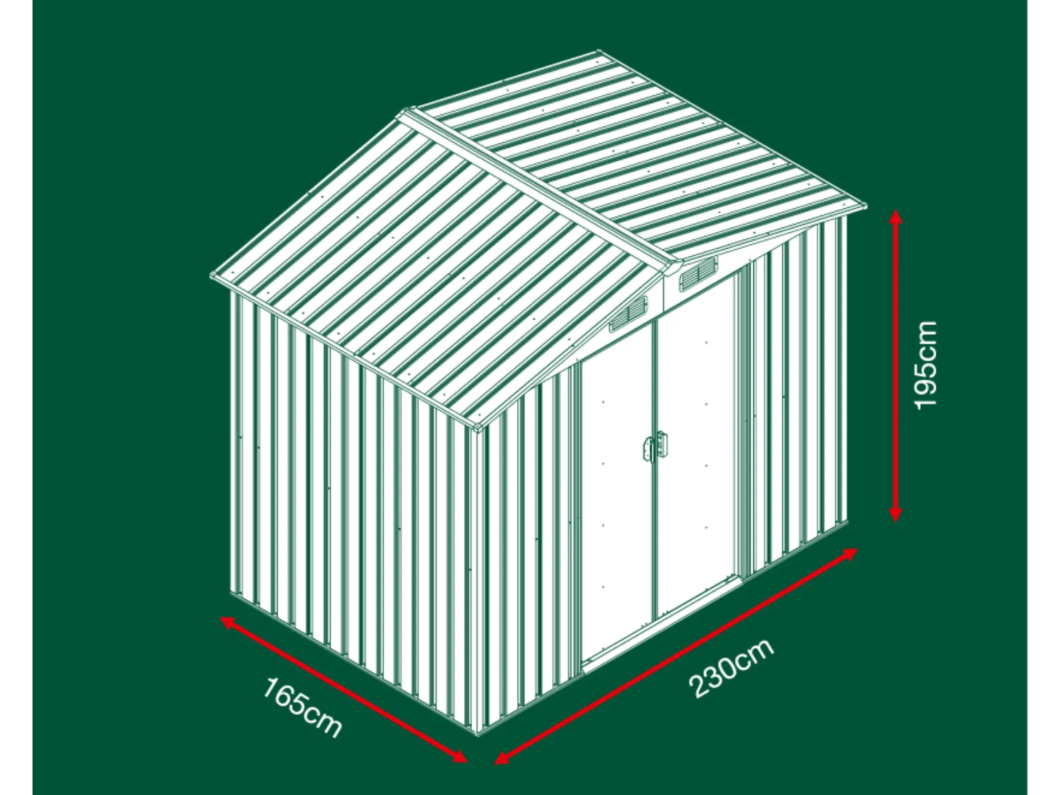 PARKSIDE Abri de jardin XL, 3,5 m