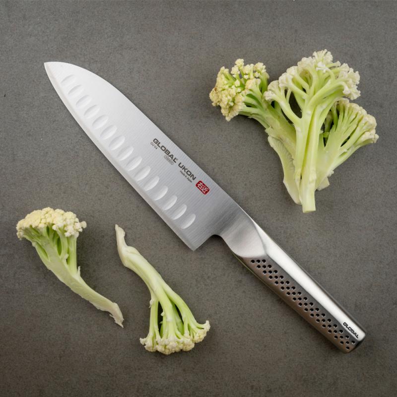 Ukon santokukniv m/luftlommer 18,5 cm