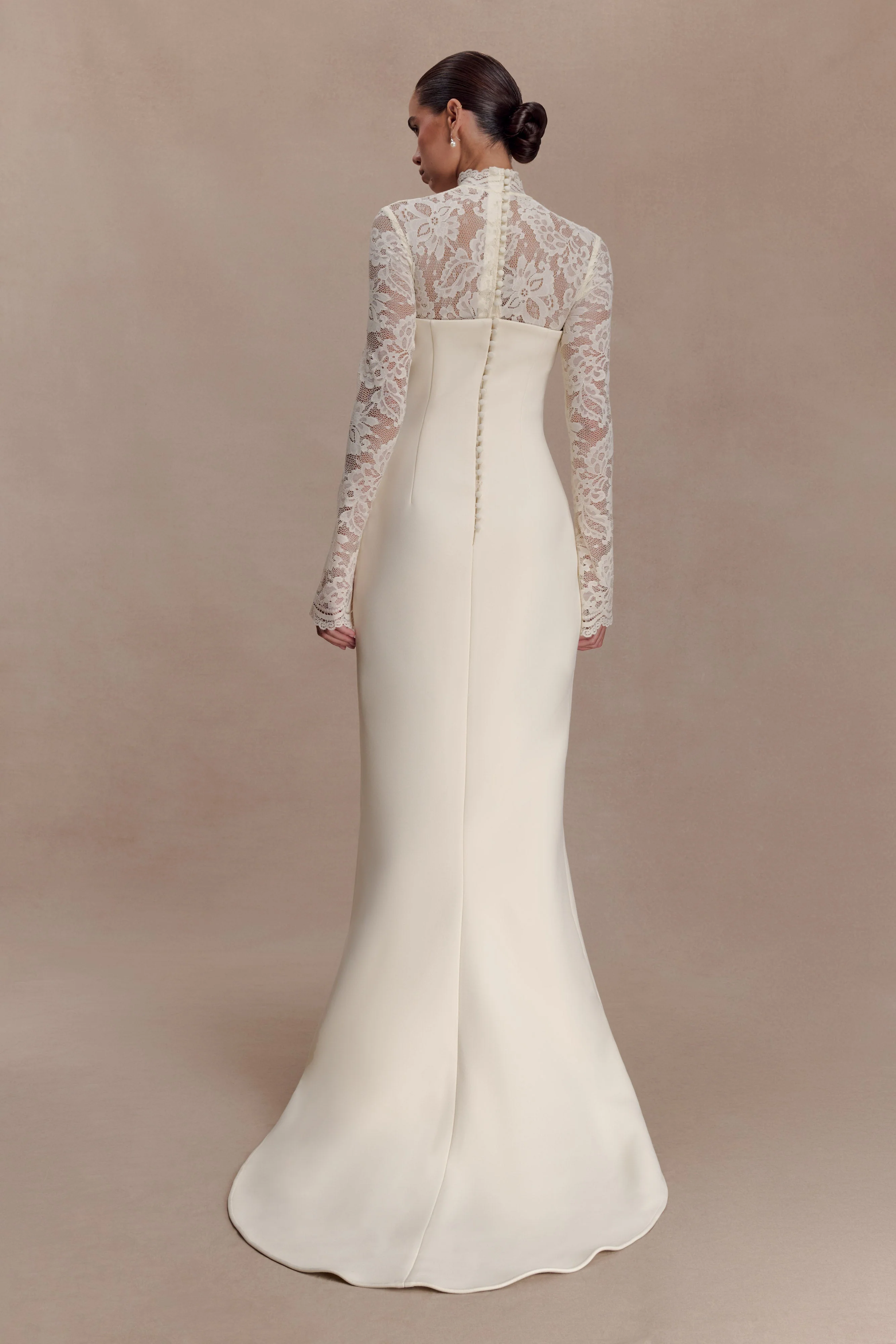 Aurelie Long Sleeve Lace Maxi Dress - Ivory