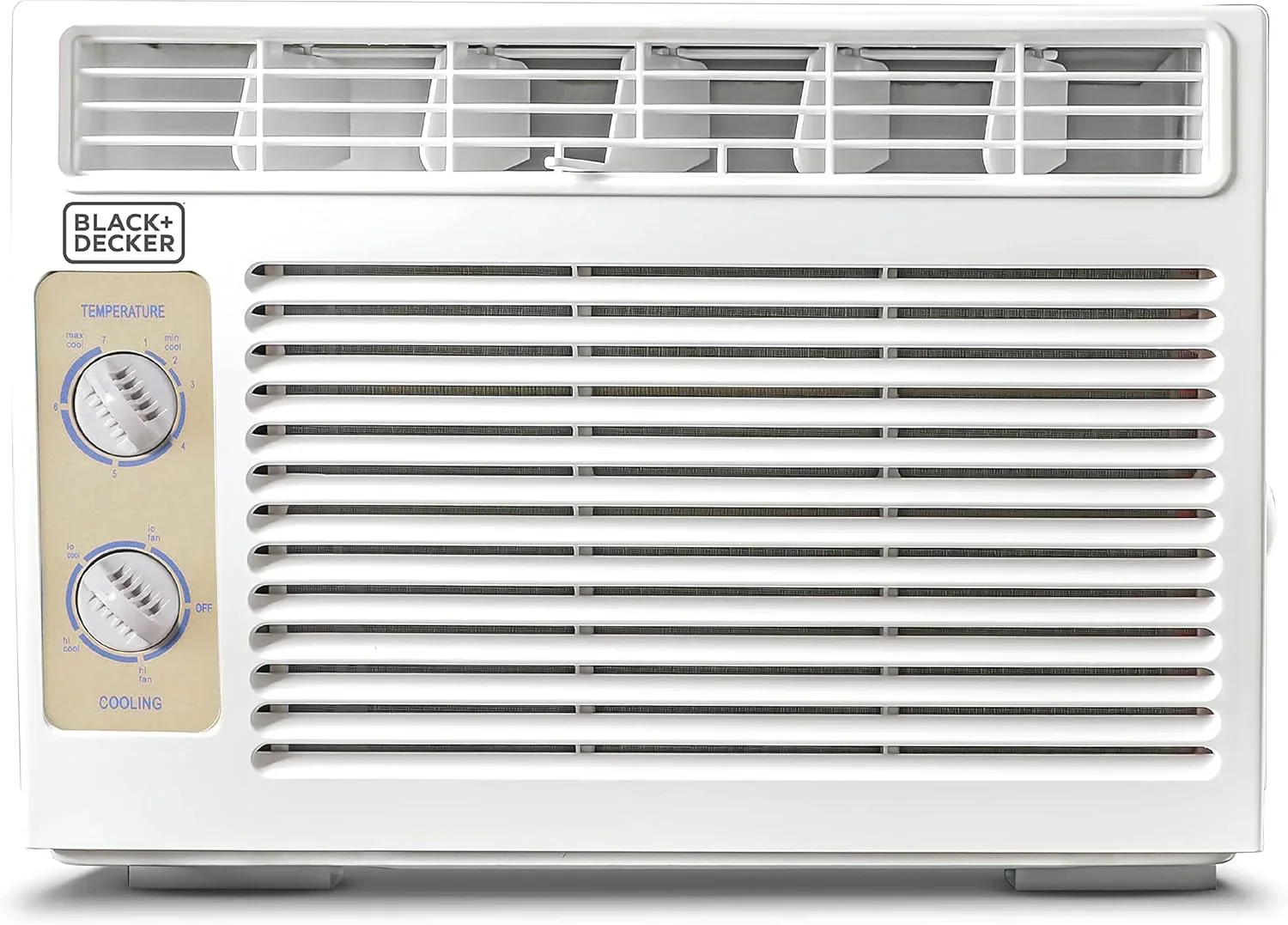 Climatiseur de fenêtre BLACK+DECKER 5000 BTU Refroidit jusqu'à 150 pieds carrés Commandes mécaniques