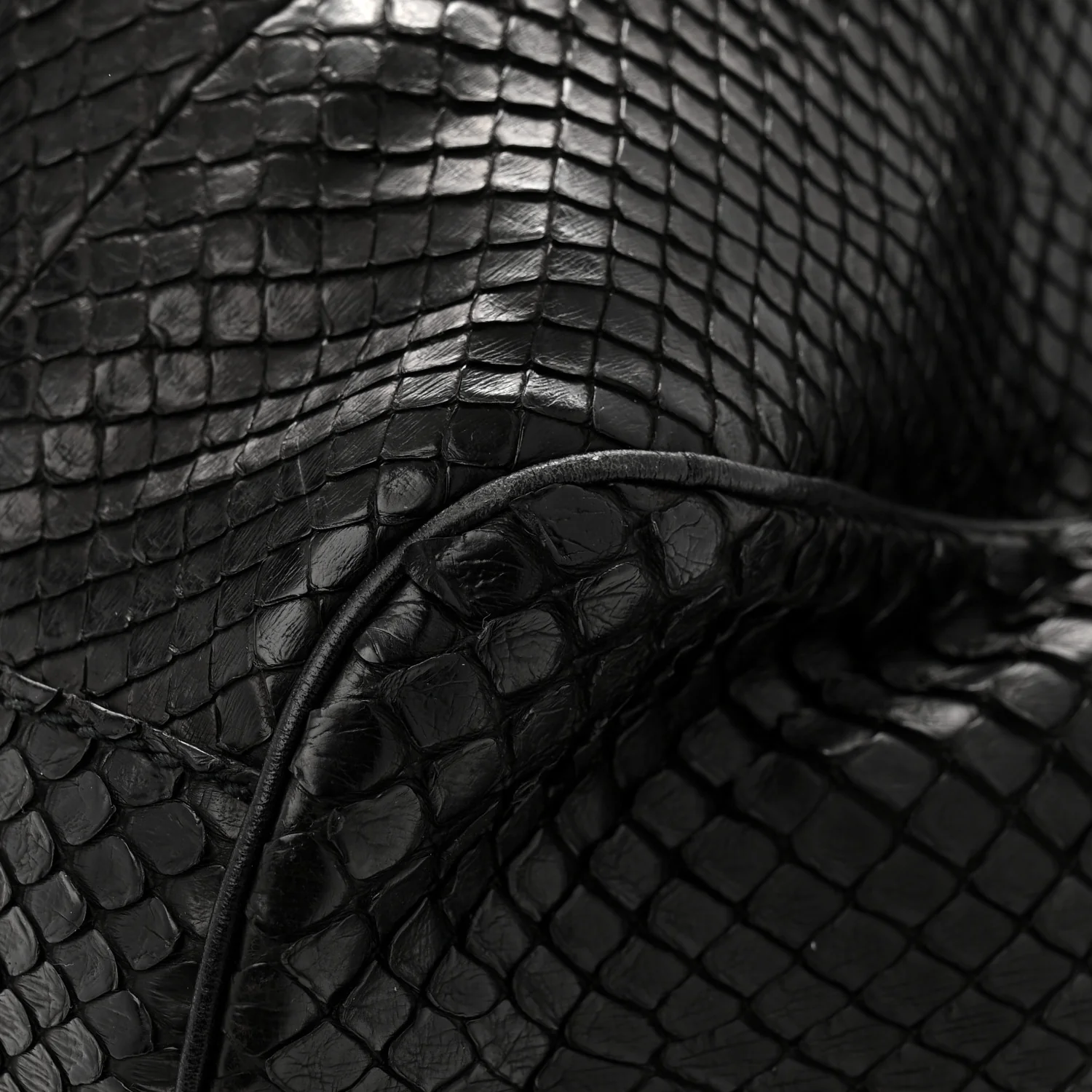 Snakeskin Large Sukey Tote Black