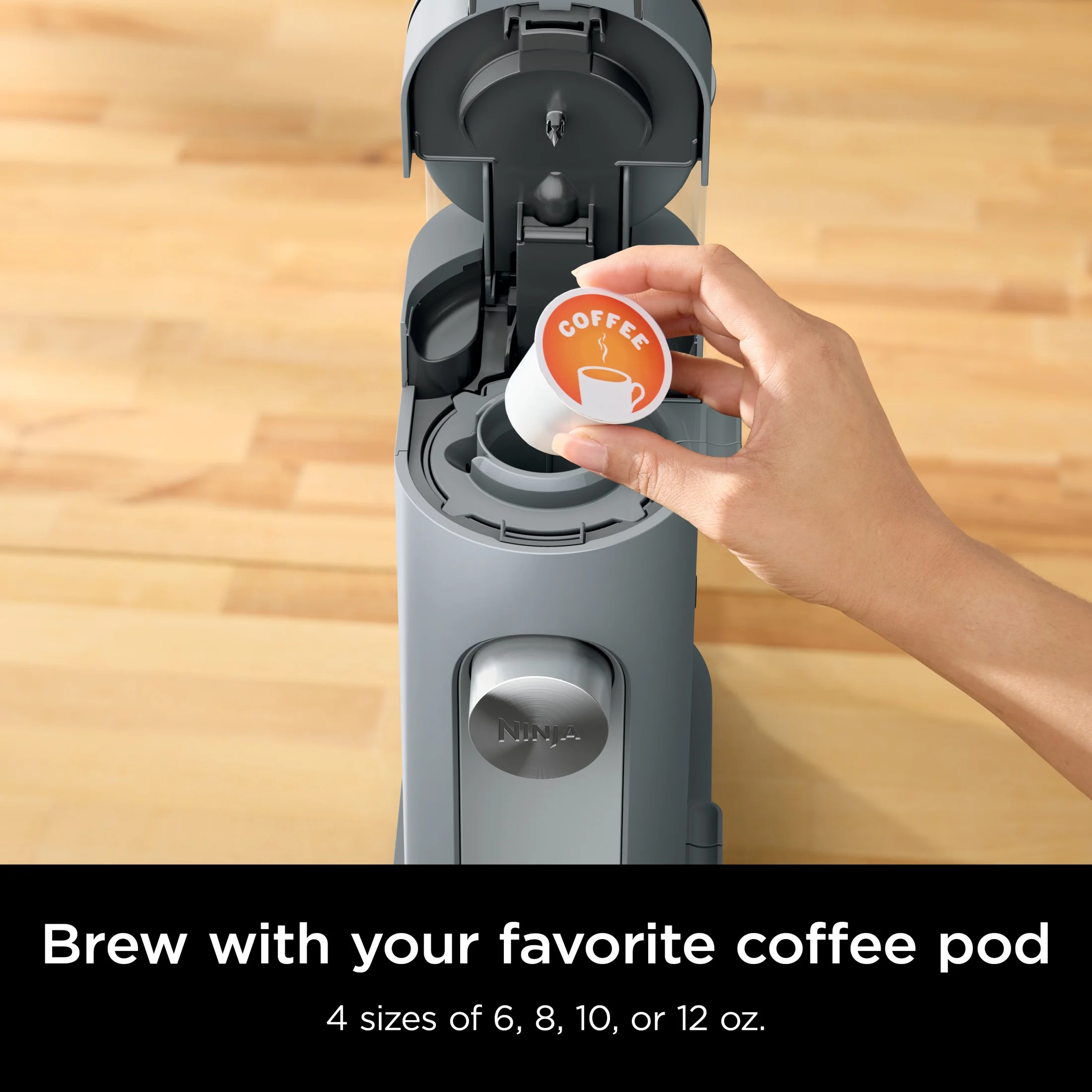 Pods Grounds Single-Serve Coffee Brewer, Steam Grey(Gray) - Image 4