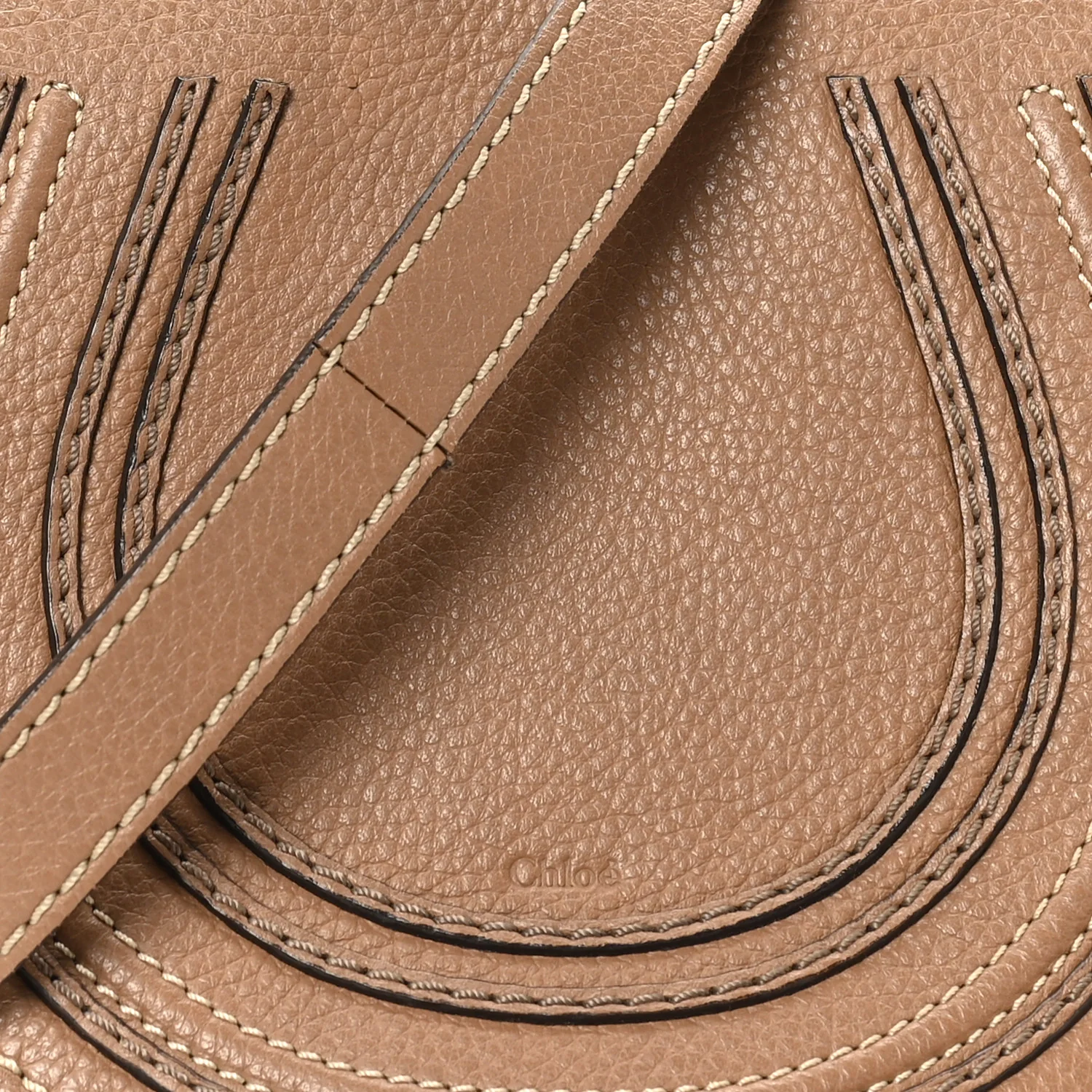 Calfskin Mini Marcie Round Crossbody Bag Nut