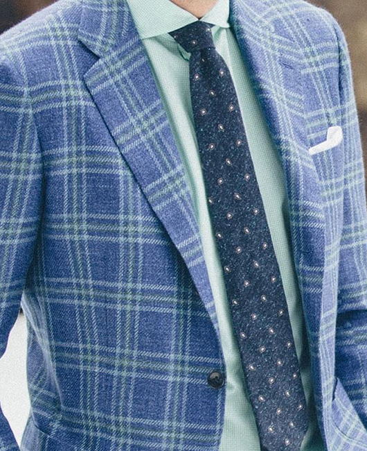 Blazer à carreaux, revers cranté, simple boutonnage et poches