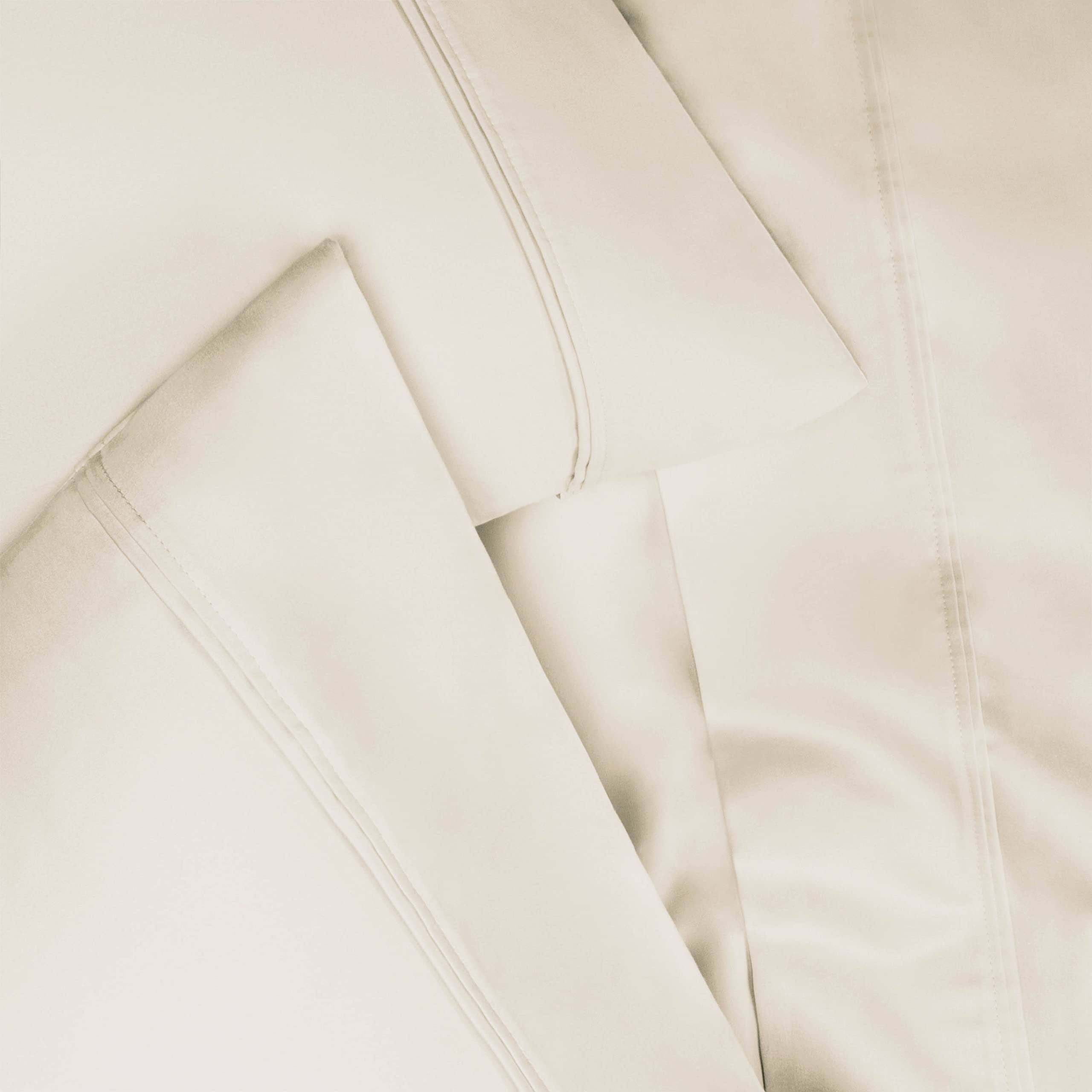 Superior 1200 Thread Count 100% Egyptian Cotton, Soft and Breathable, 2-Piece King Pillowcase Set Solid, Ivory