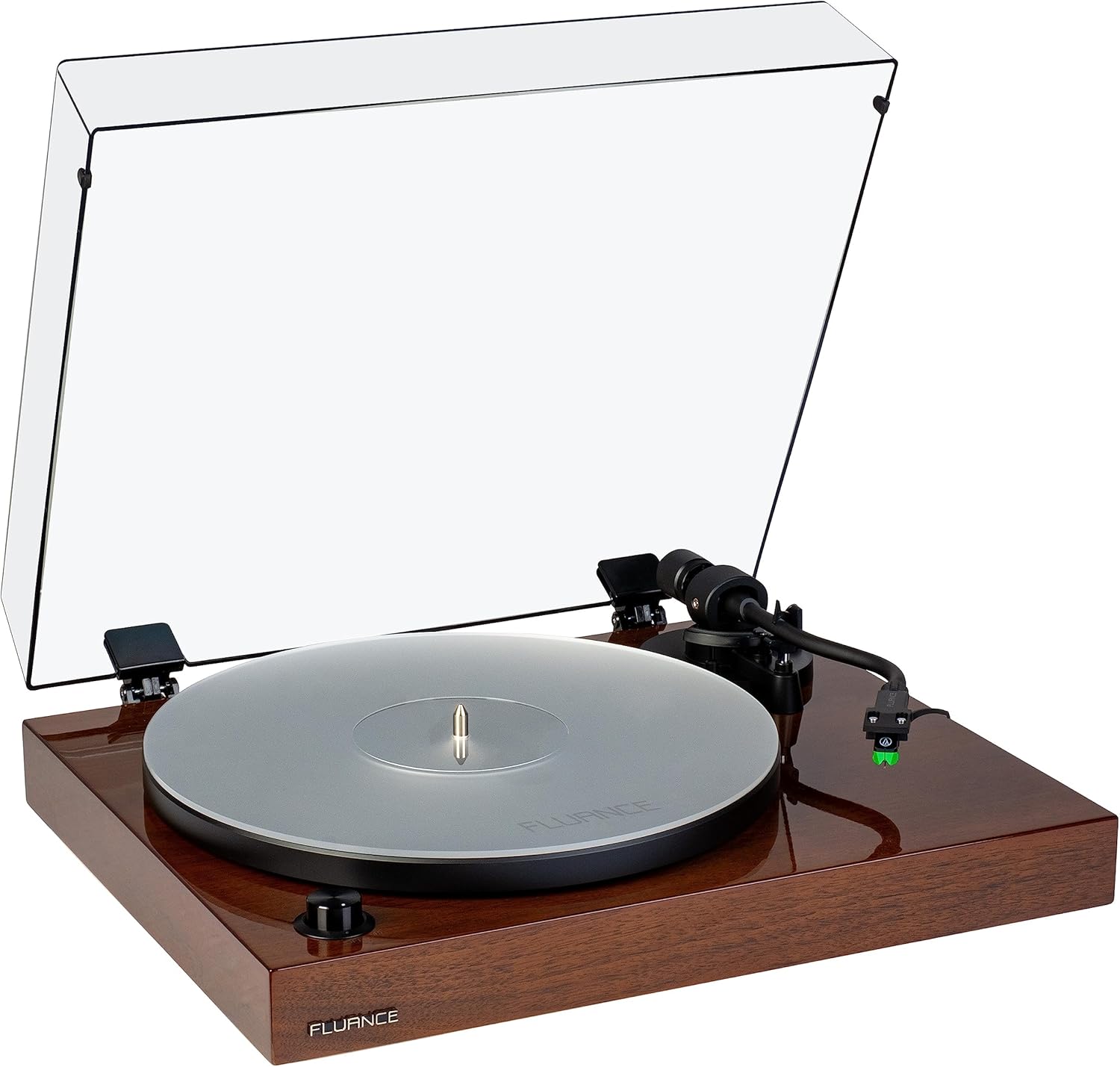 Fluance RT81+ Elite High Fidelity Vinyl Turntable Record Player  Audio Technica VM95E Cartridge  Anti-Resonant Platter  Acrylic Mat  Phono Preamp Wood Plinth Adjustable Isolation Feet - Natural Walnut