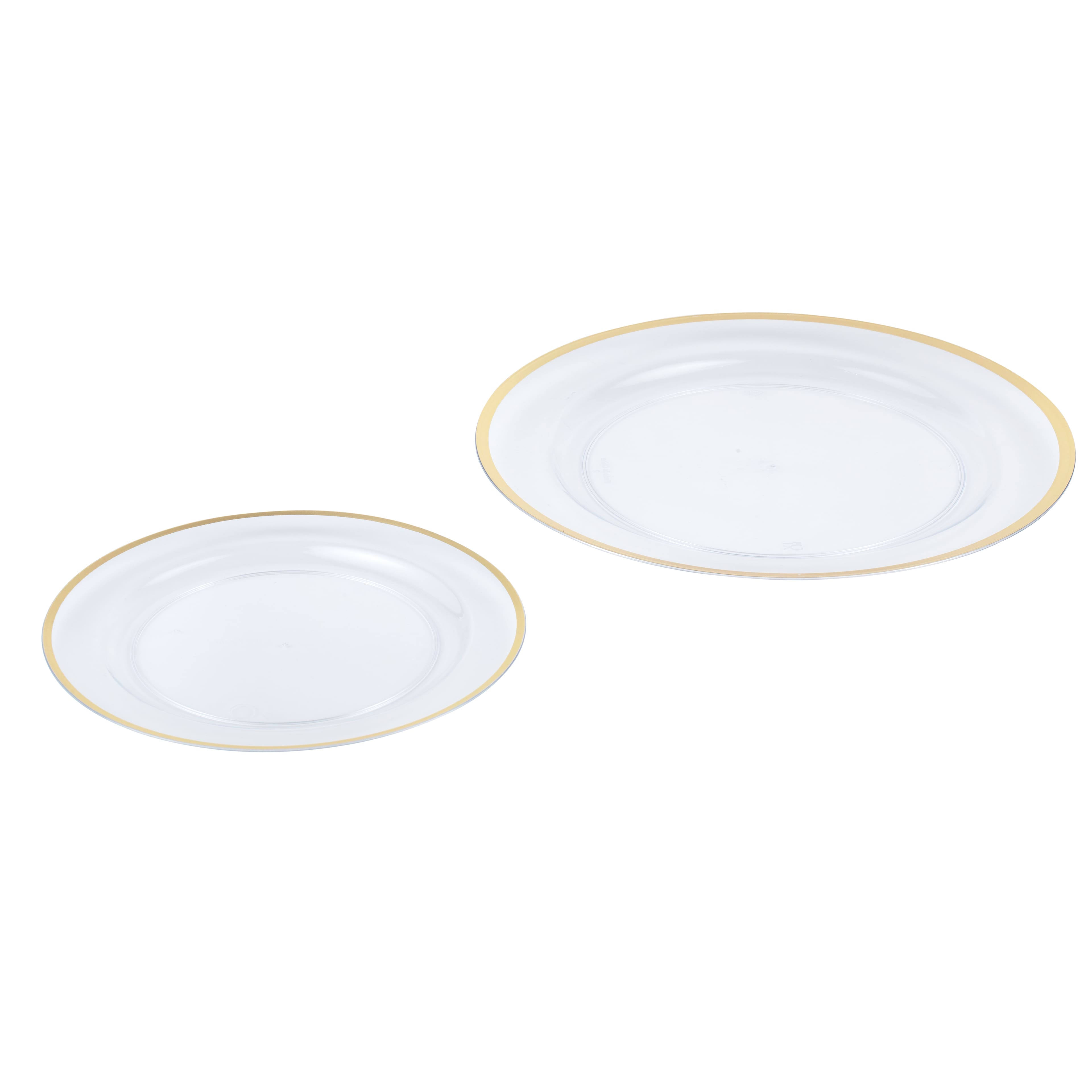 Celebrate It Dinner & Lunch Plate Set - Clear & Gold - 40 Pieces
