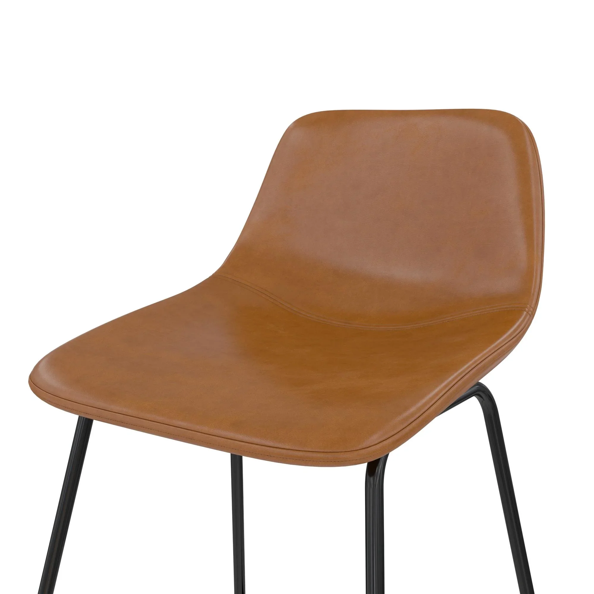 Better Homes & Gardens Scoop Counter Stool, Camel Faux Leather
