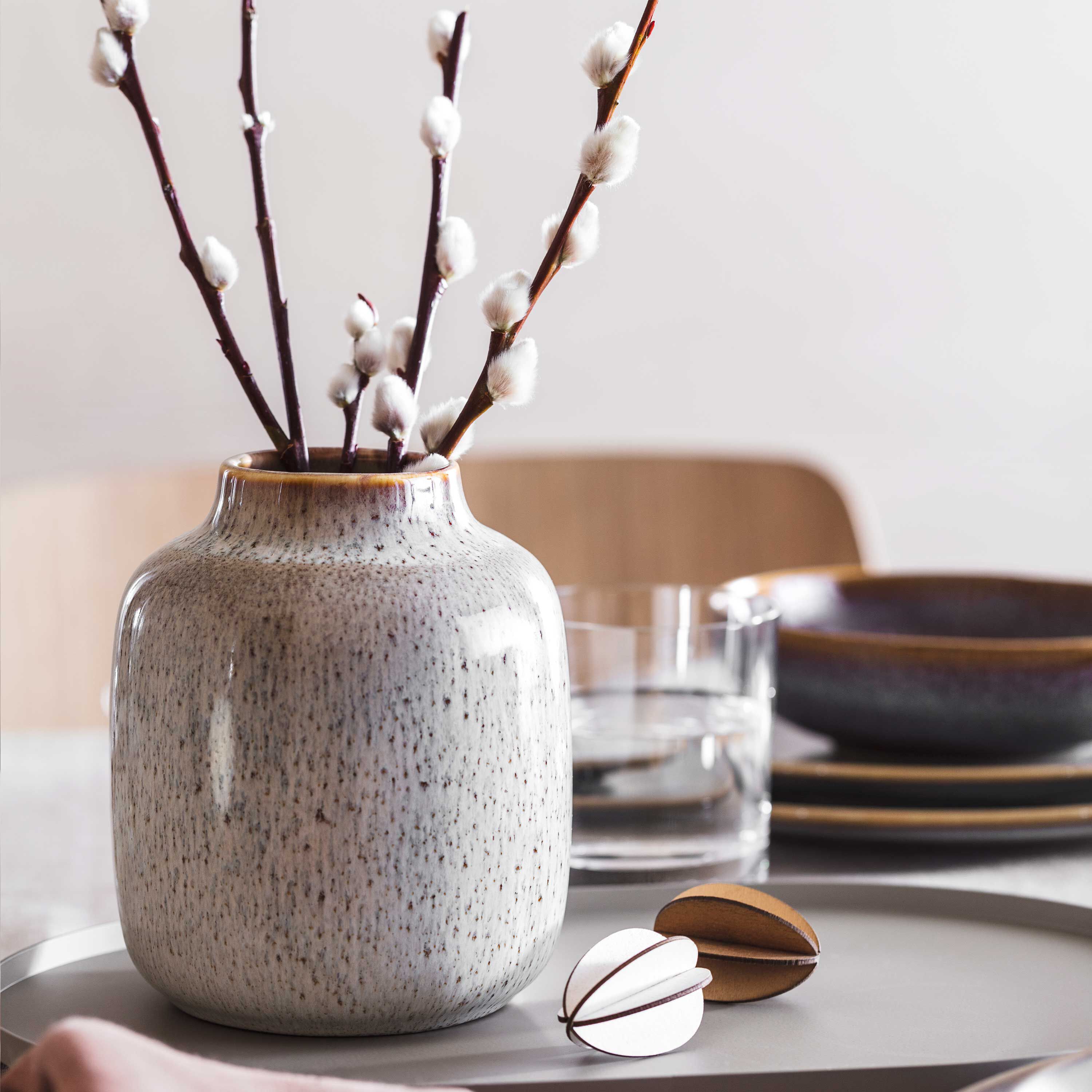 Lave Vase - Beige, 5.1'' x 6.1'', stoneware