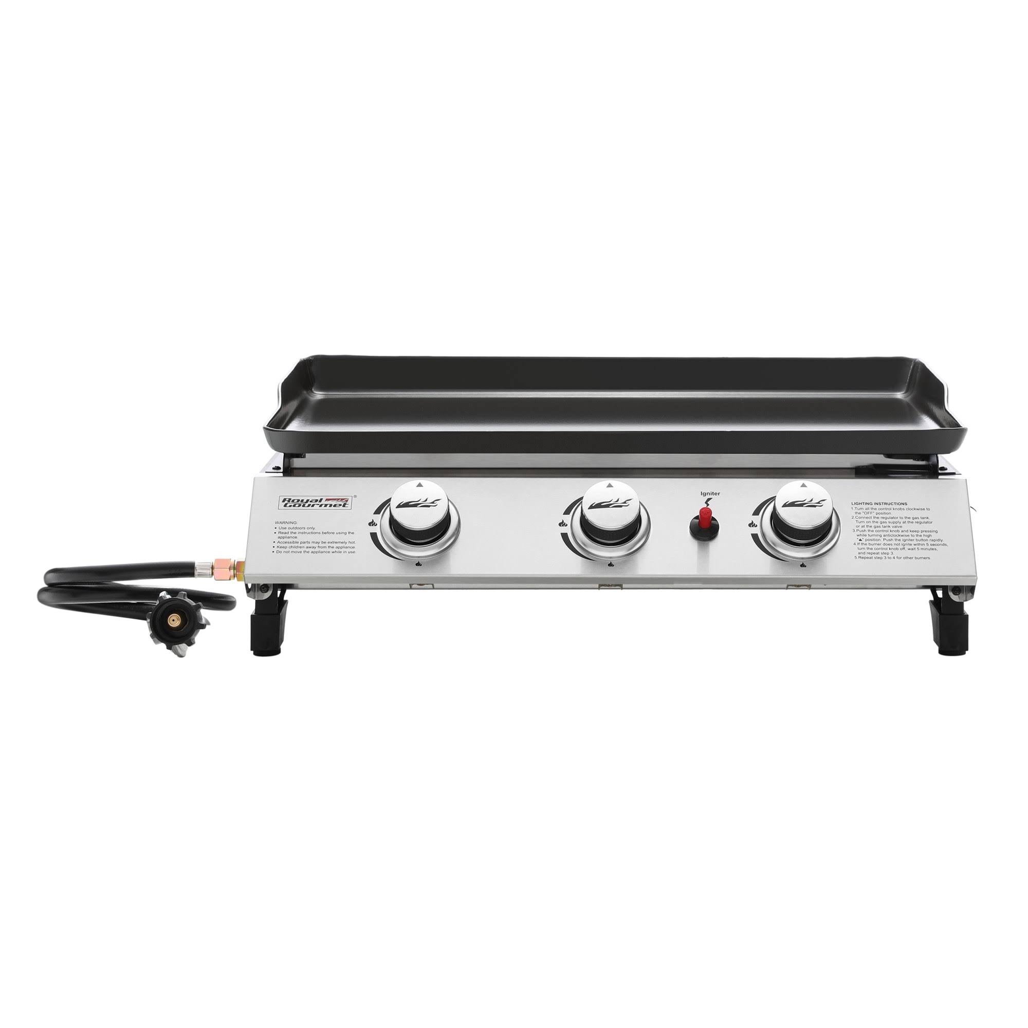 Royal Gourmet Pd1300 Portable 3-Burner Propane Gas Grill Griddle