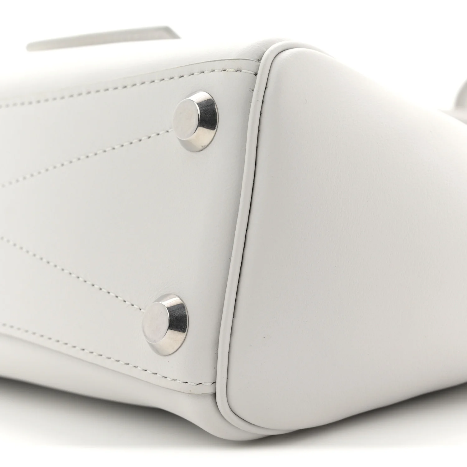 Smooth Calfskin Mini Bel Air Carry All Bag White