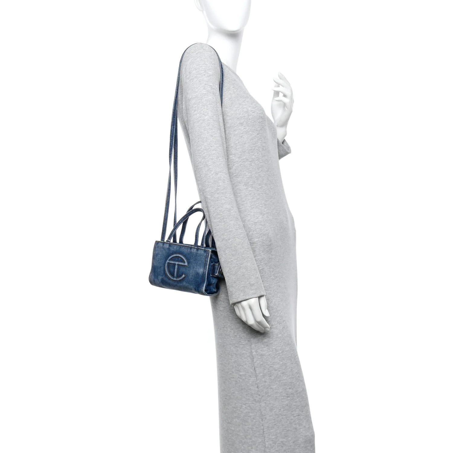 Denim Small Shopping Bag Blue