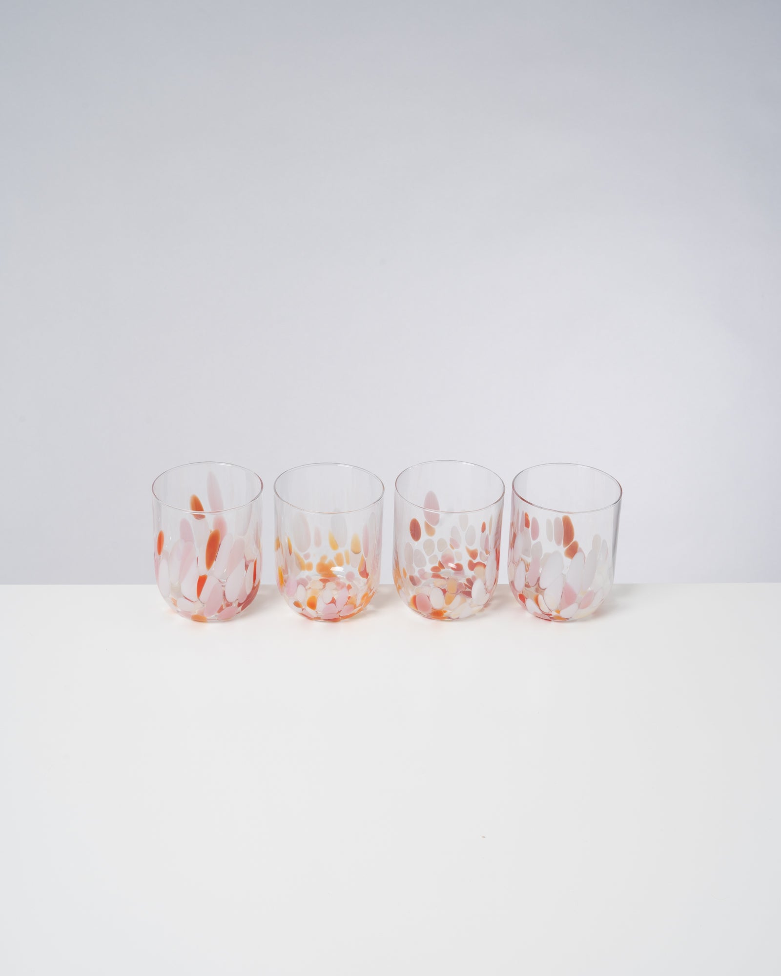 ALEGRIA - LARGE GLASS ROSÉ CORAL SET OF 4
