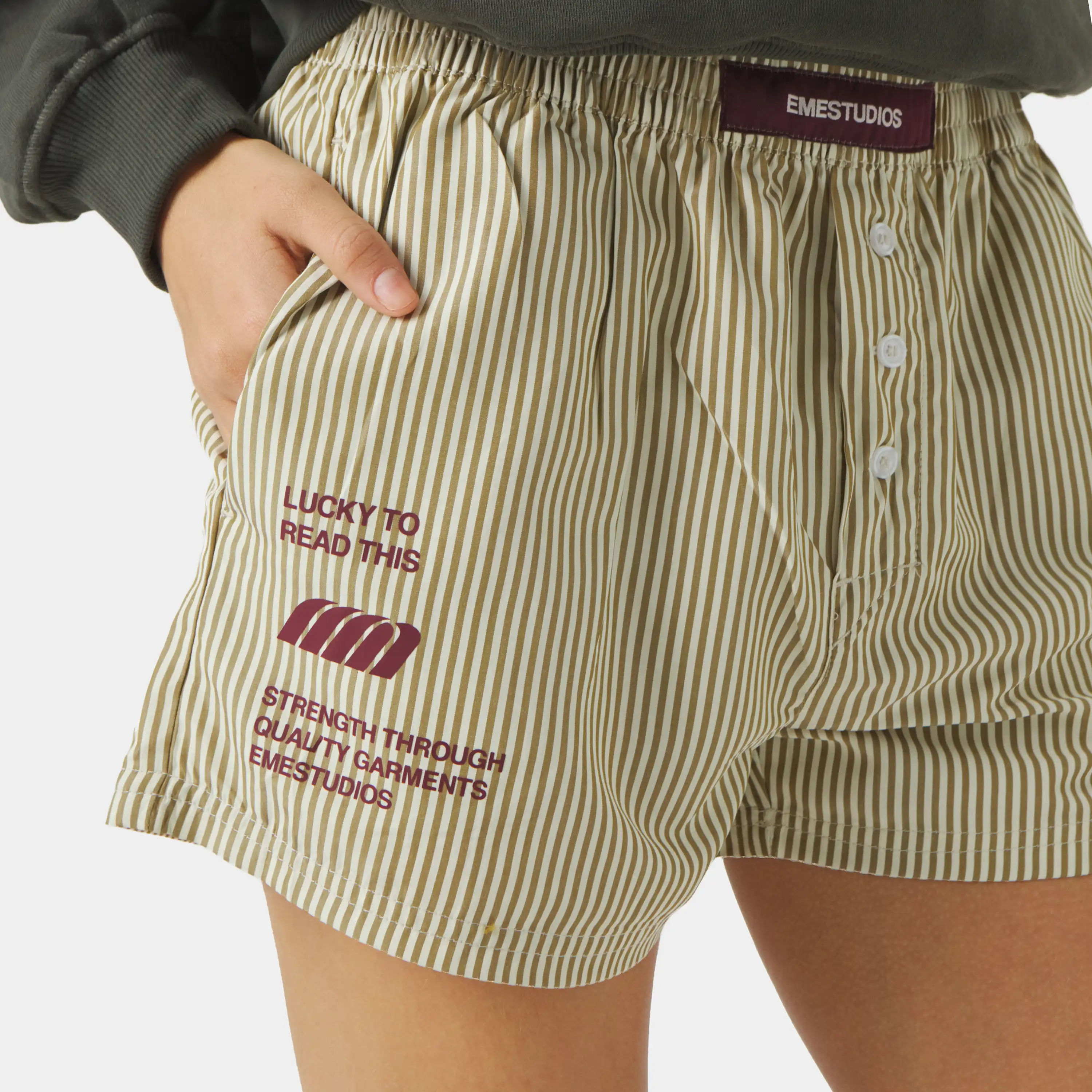 Lucky Striped Burgundy Boxers
