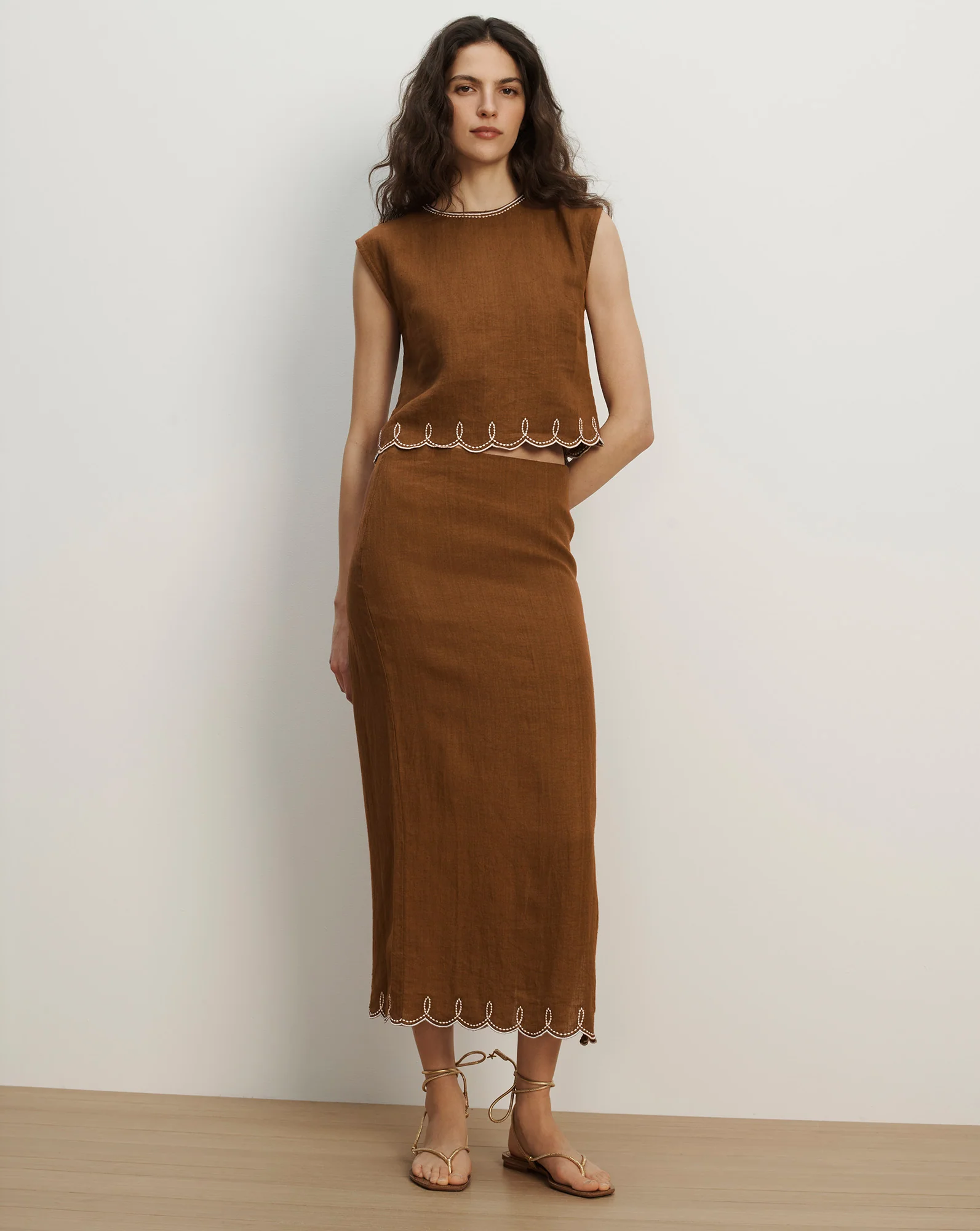 Malou Linen Midi Skirt
