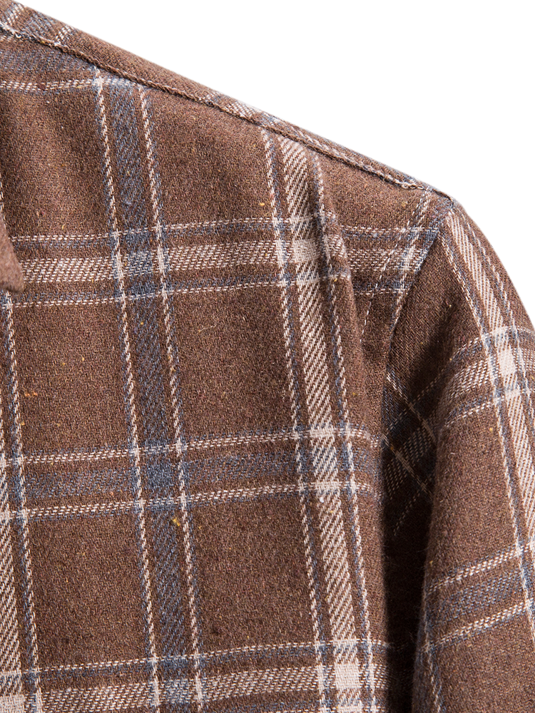 Chemise à carreaux à manches longues avec poche