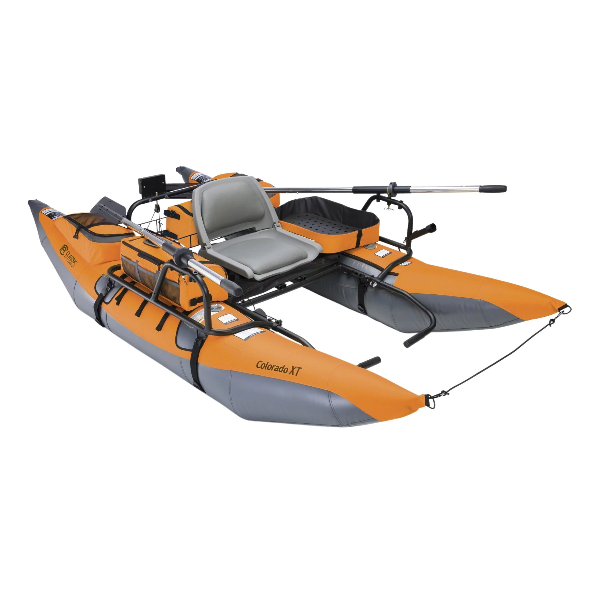 Classic Accessories Colorado XT Pontoon Fishing Boat, Pumpkin/Grey