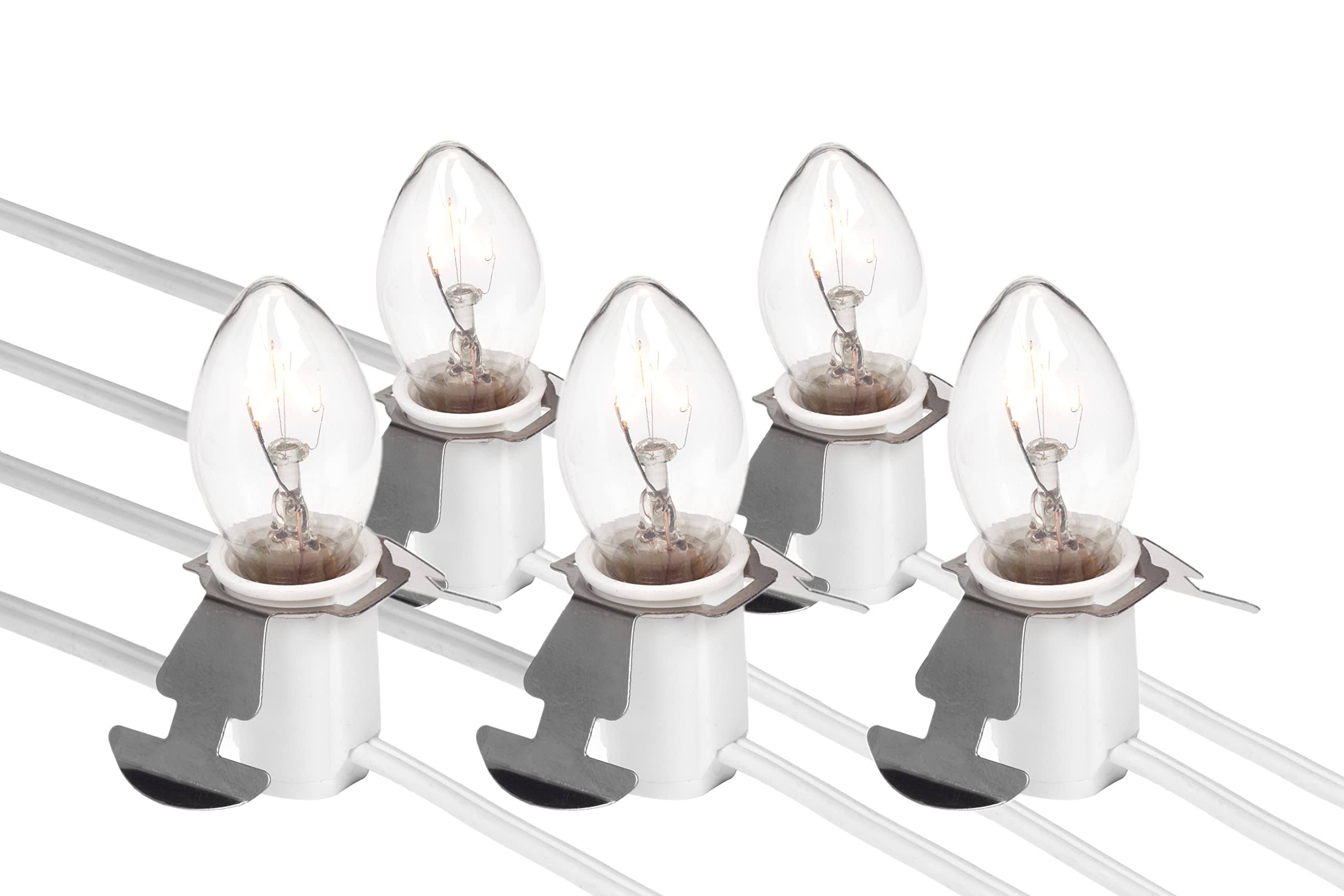 Creative Hobbies Five Light Replacement Accessory Cord - 9 Foot White Cord with 5 Lights, Perfect for Lighting Holiday Decorations and Christmas