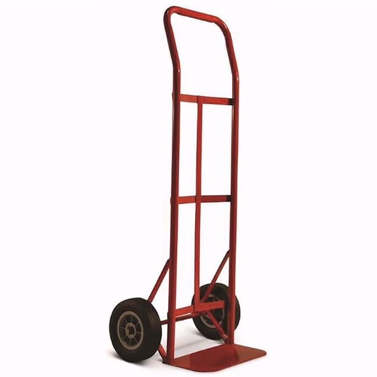 Milwaukee Hand Truck DC47109 600 lb Flow Back Handle Truck with 8 In. Solid Puncture Proof Tire, Red