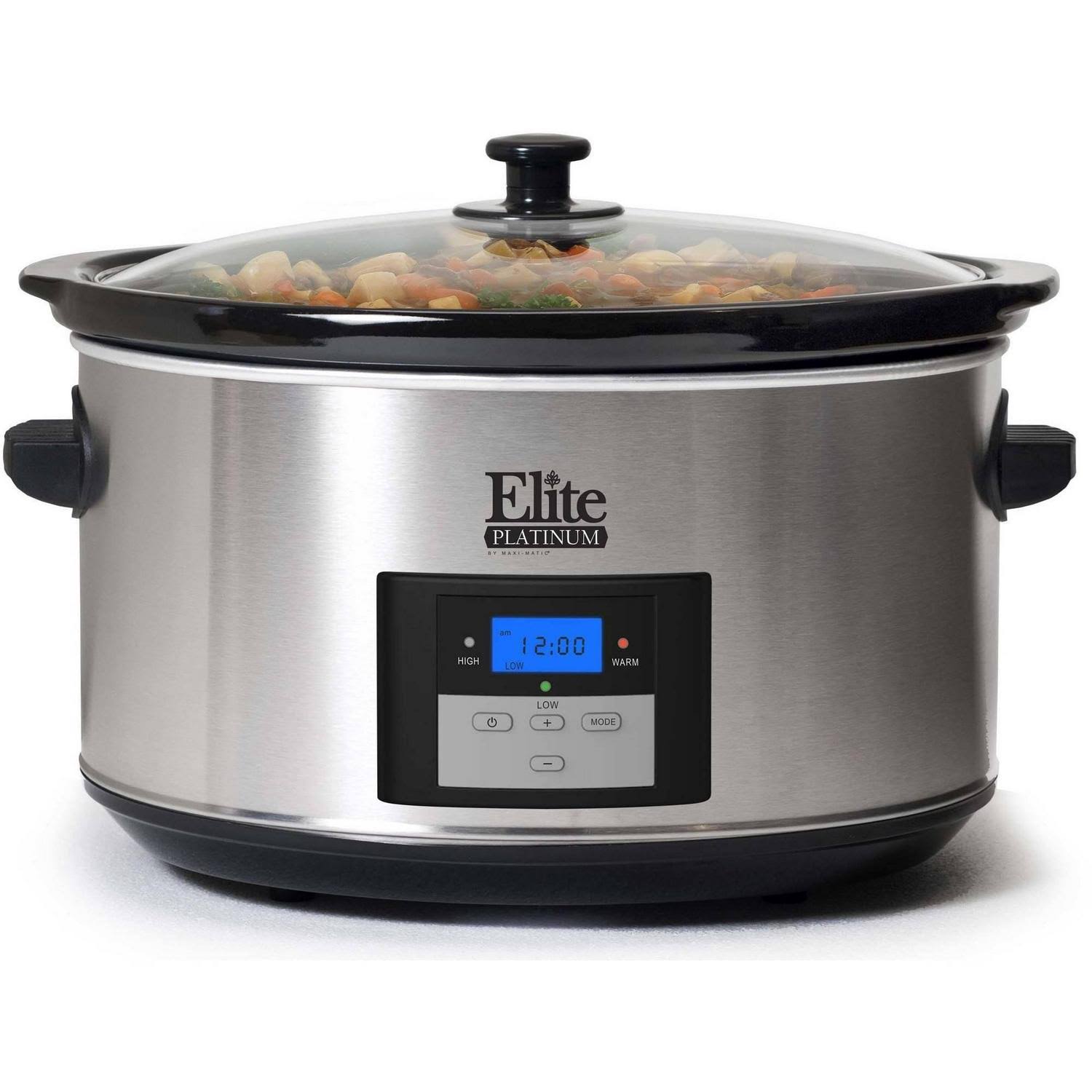 Elite Platinum Digital Slow Cooker, Stainless Steel, 8.5 Quart