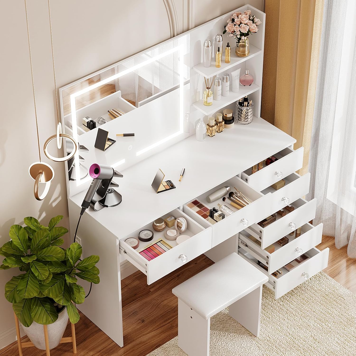 VOWNER Vanity with Lighted Mirror - 47