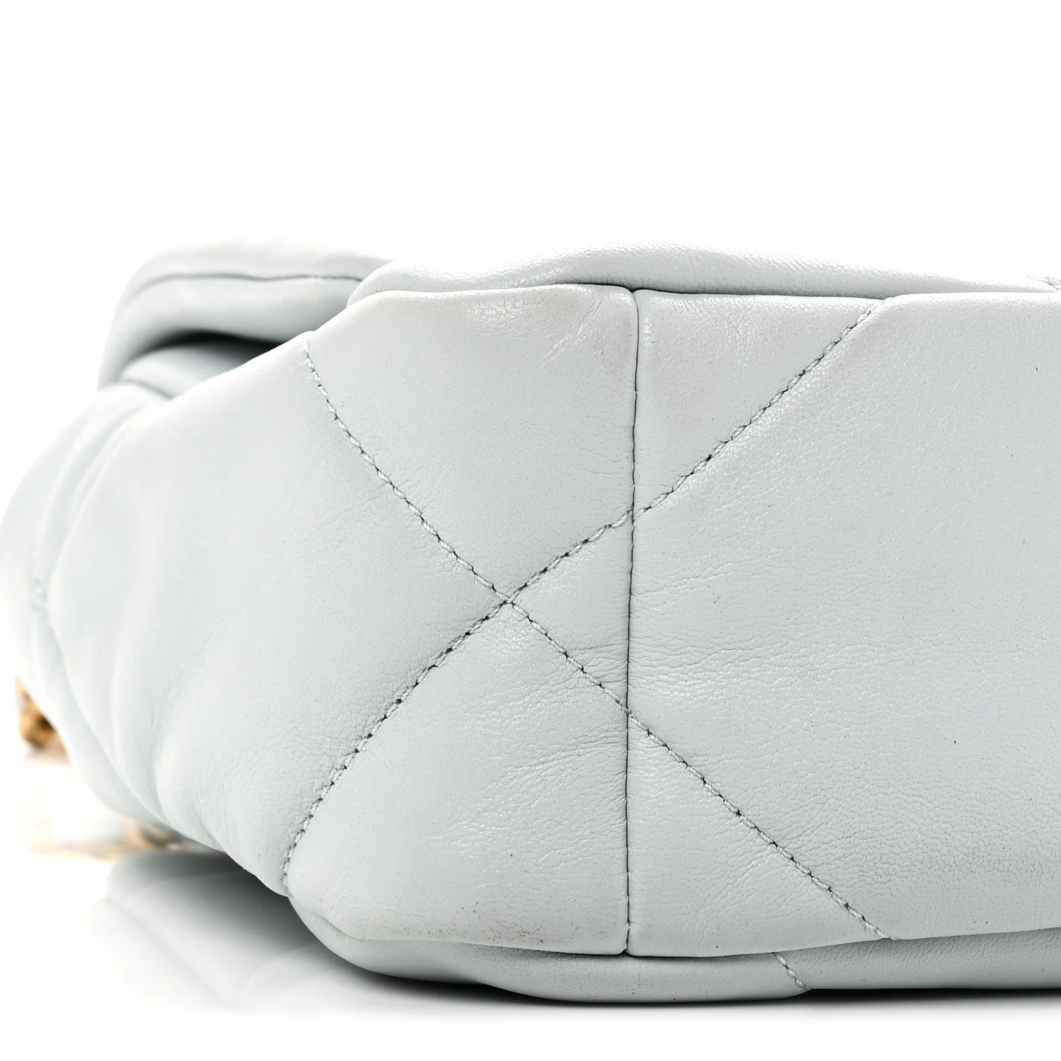 Lambskin Quilted Medium Chanel 19 Flap Light Blue