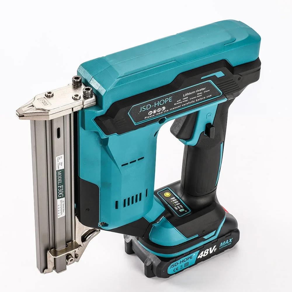 Brushless Cordless Nail Gun �C Straight Nail Gun, Staple Nail Gun, Nail Shooter, Pneumatic Nail Gun; Equipped with Lithium Battery and Quick Charger, Suitable for Decorative Carpentry, Cabinets,