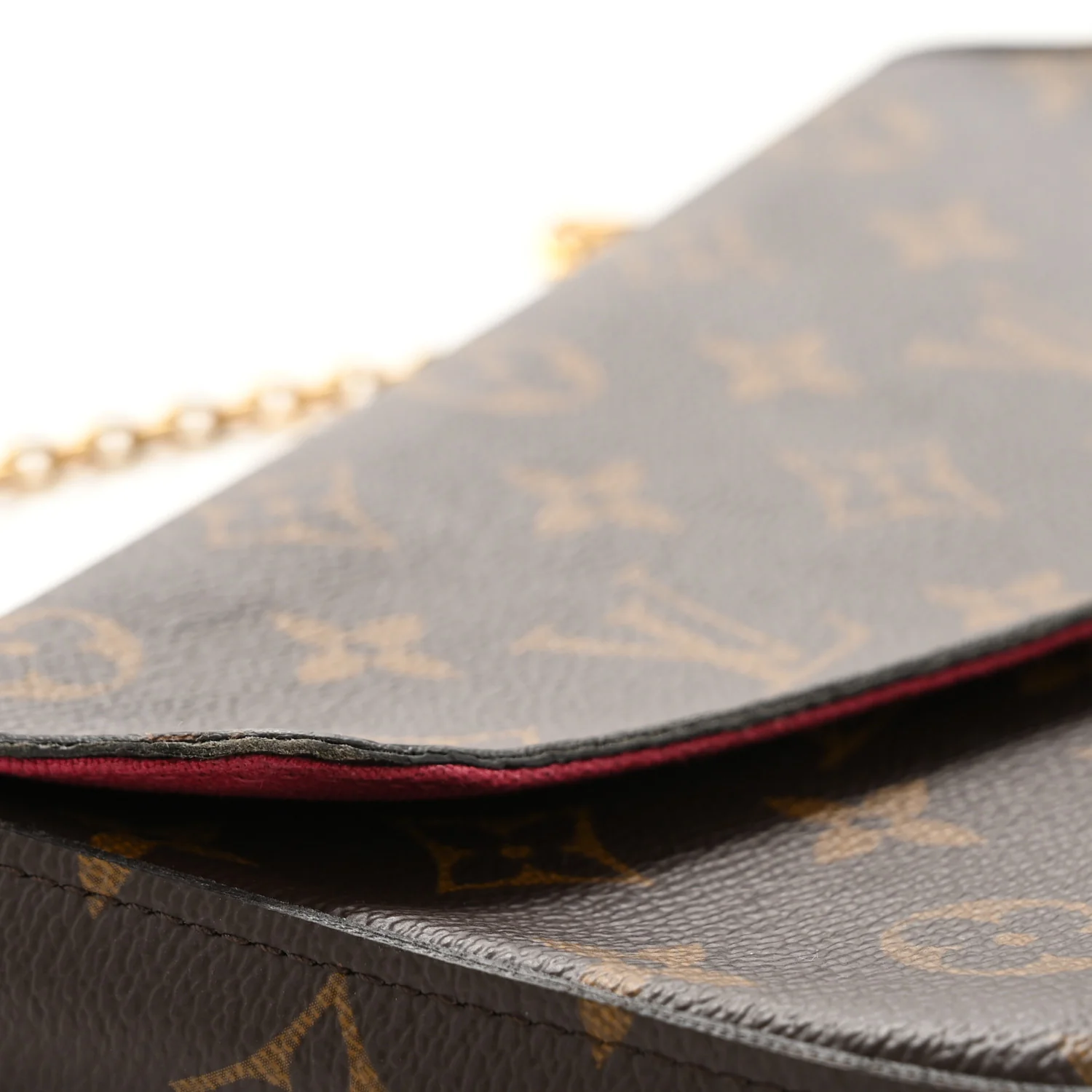 Monogram Pochette Felicie Chain Wallet Fuchsia