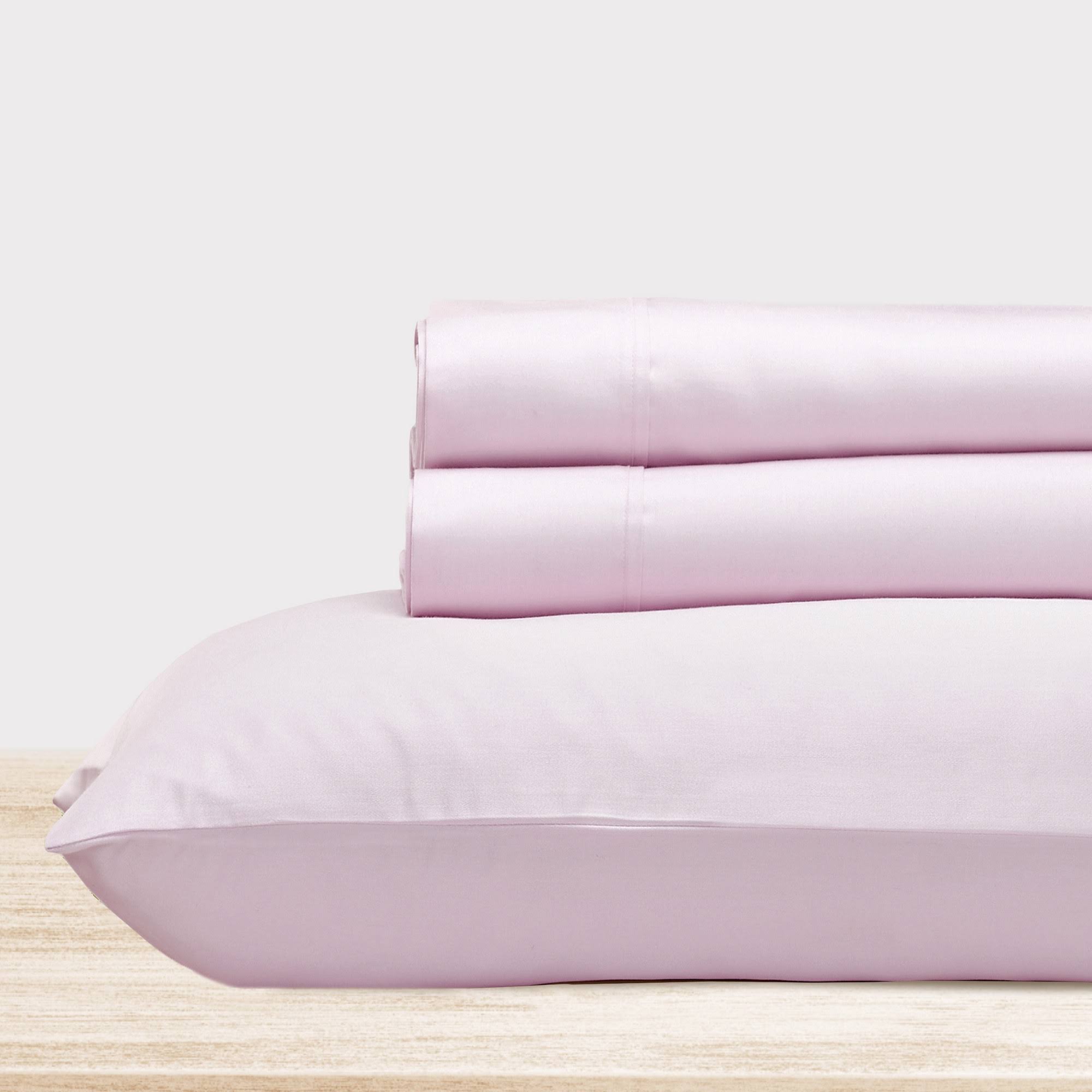 California Design den 400 Thread Count Solid 100% Cotton Sateen Sheet Set - Twin / Blush / 100% Cotton
