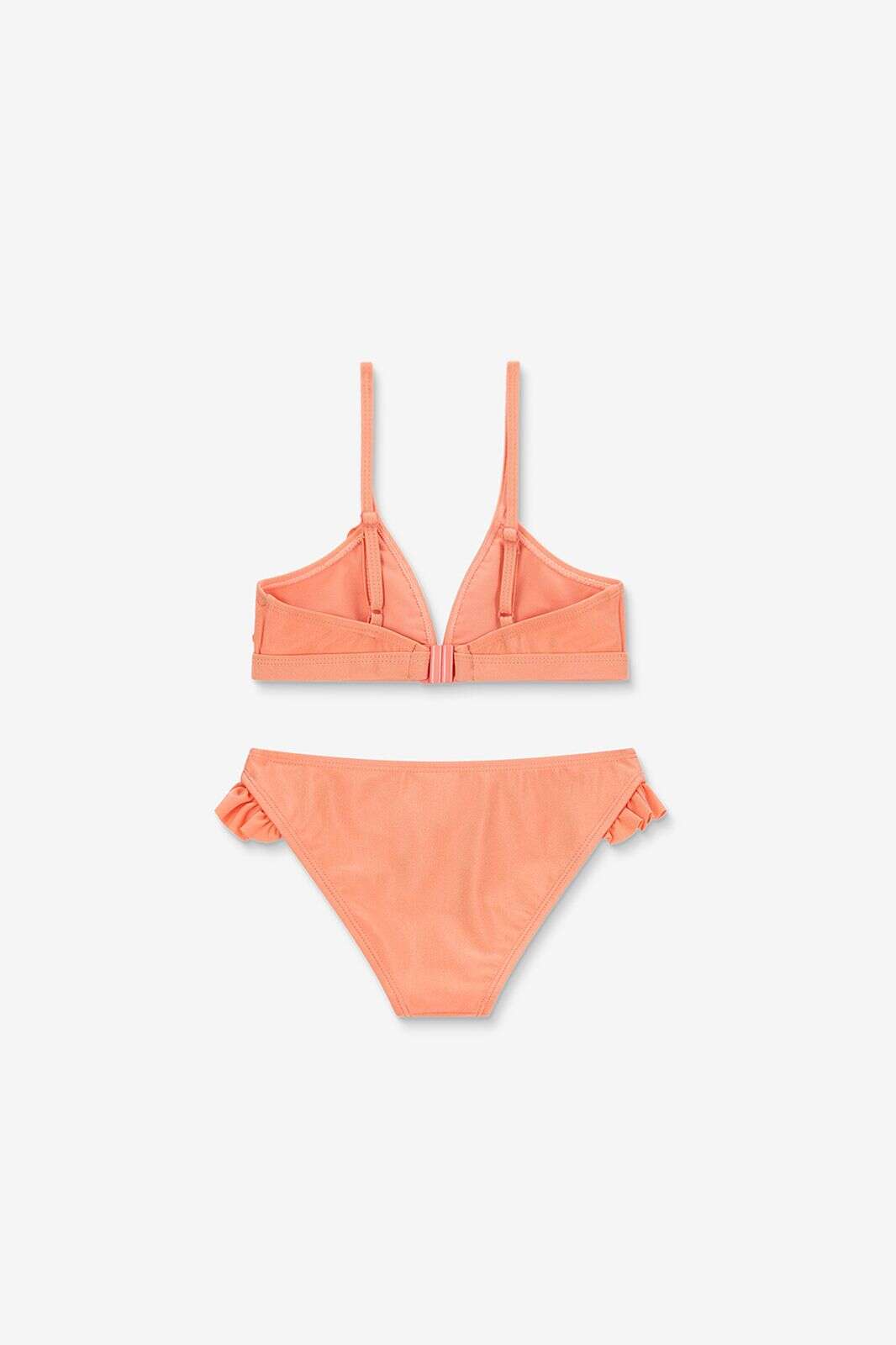 Lichtoranje bikini met ruffles
