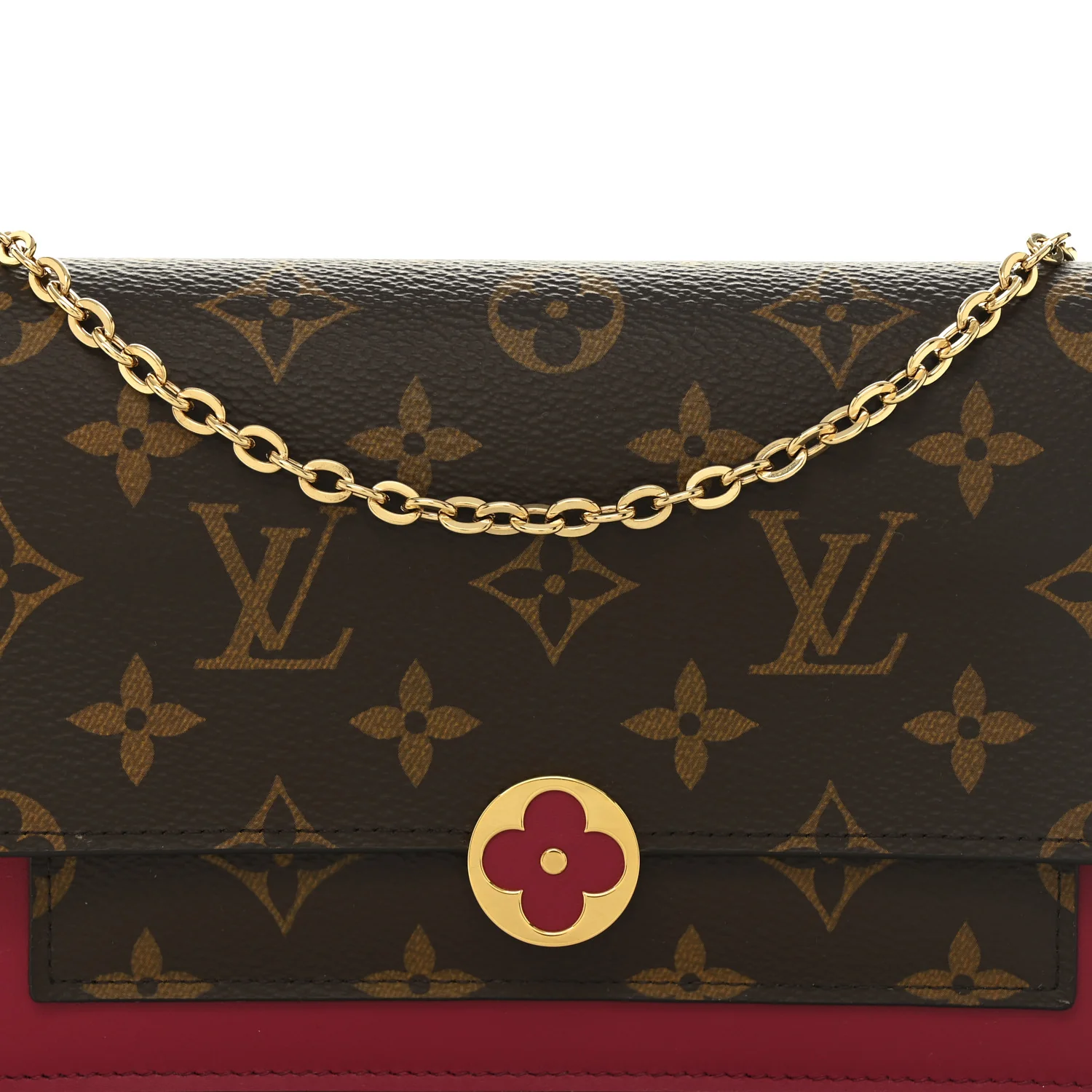 Monogram Flore Chain Wallet Fuchsia