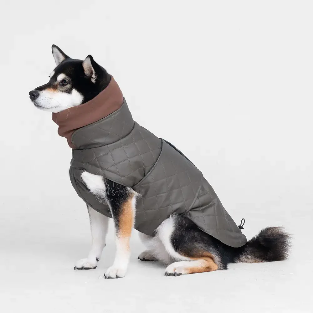 High-Neck Quilted Dog Vest – Warm Fashion Winter Coat